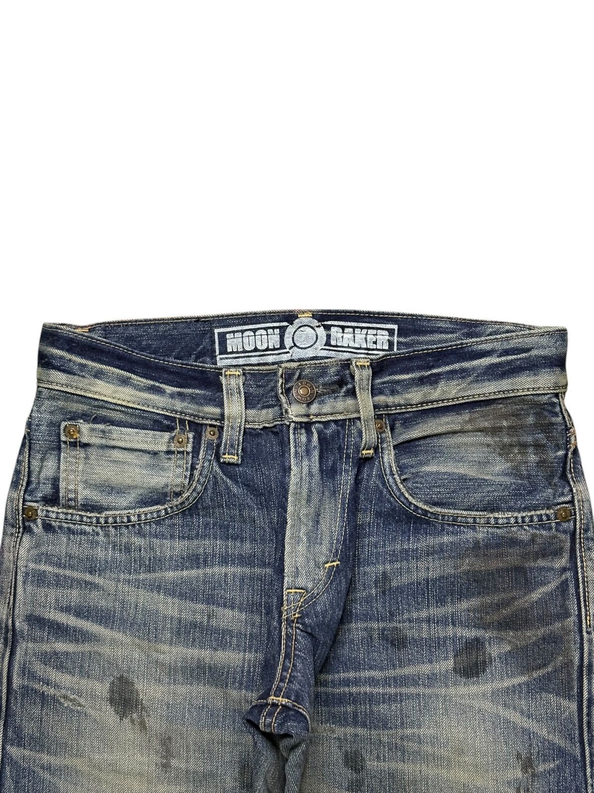 Edwin Vintage Japanese Edwin Moon Raker Mud Wash Rip Loose Jeans Size US 30 / EU 46 - 4 Thumbnail