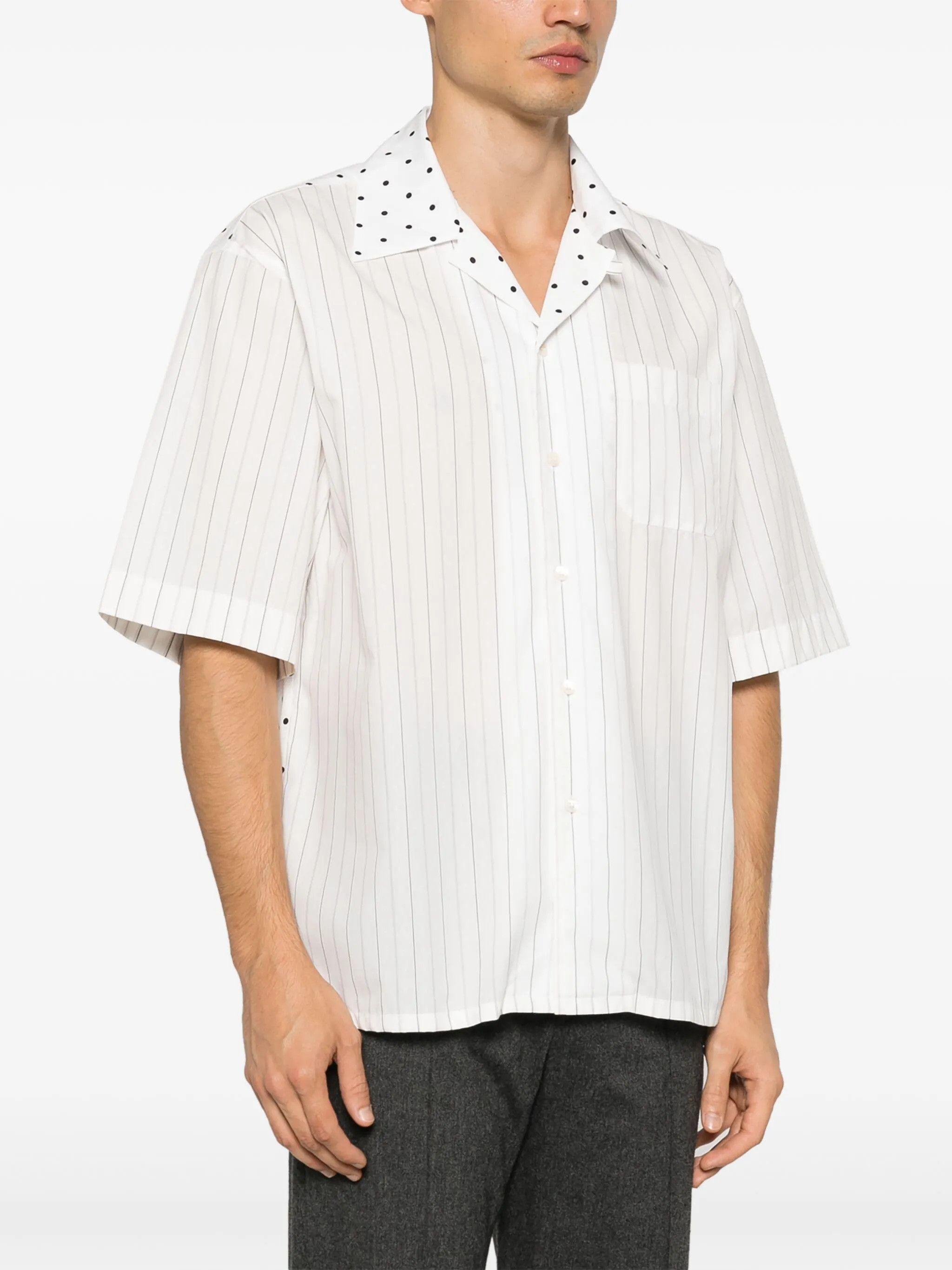 Marni o1y0225 Patterned Shirt in White/Black Size US M / EU 48-50 / 2 - 2 Thumbnail