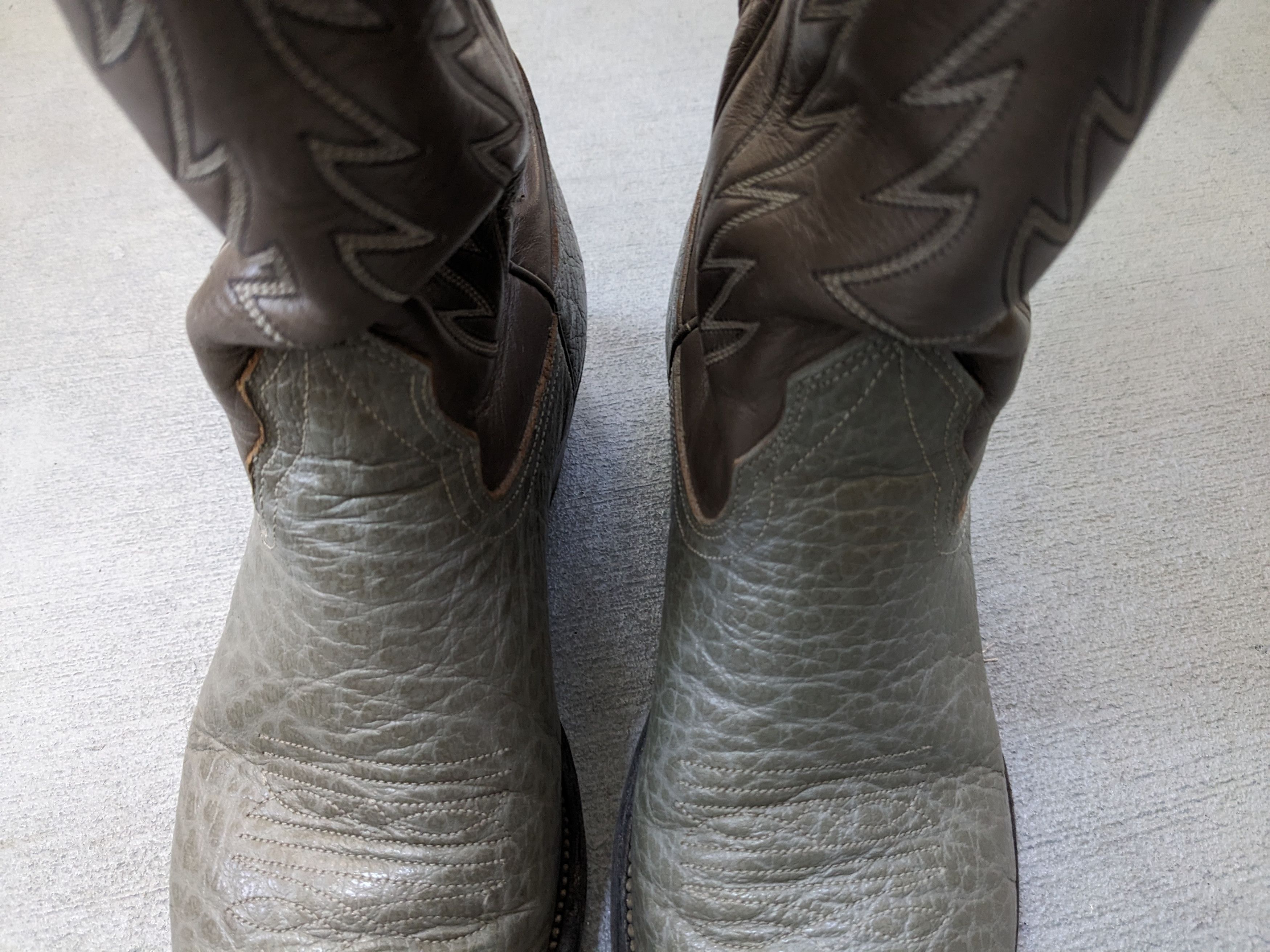 Nocona Nocona Cowboy Boots 8.5 Gray Leather Western Antelope Size US 8.5 / EU 41-42 - 4 Thumbnail