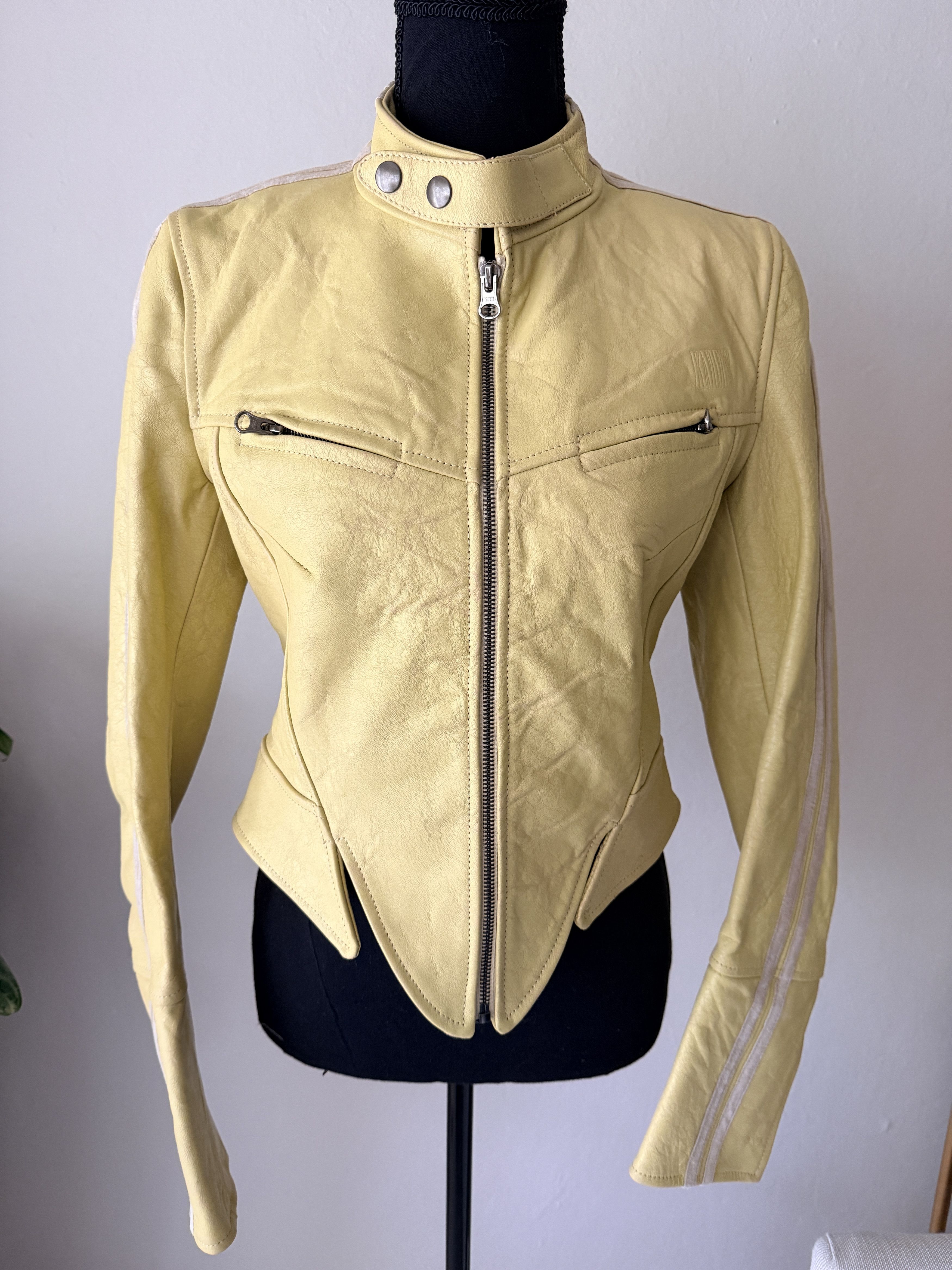 KNWLS KNWLS Claw Jacket Distressed Yellow Lambskin Size 12 NWT Size XL / US 12-14 / IT 48-50 - 2 Thumbnail