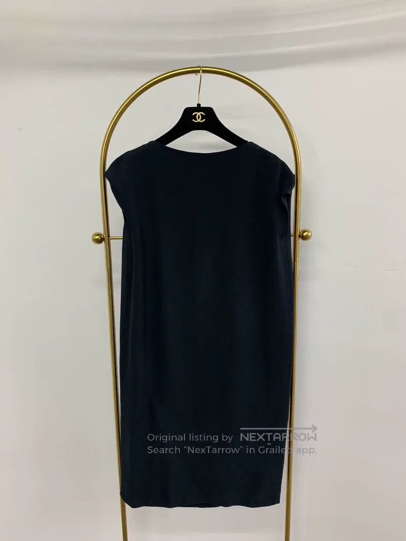 Hermes Blue-black back tie sleeveless dress