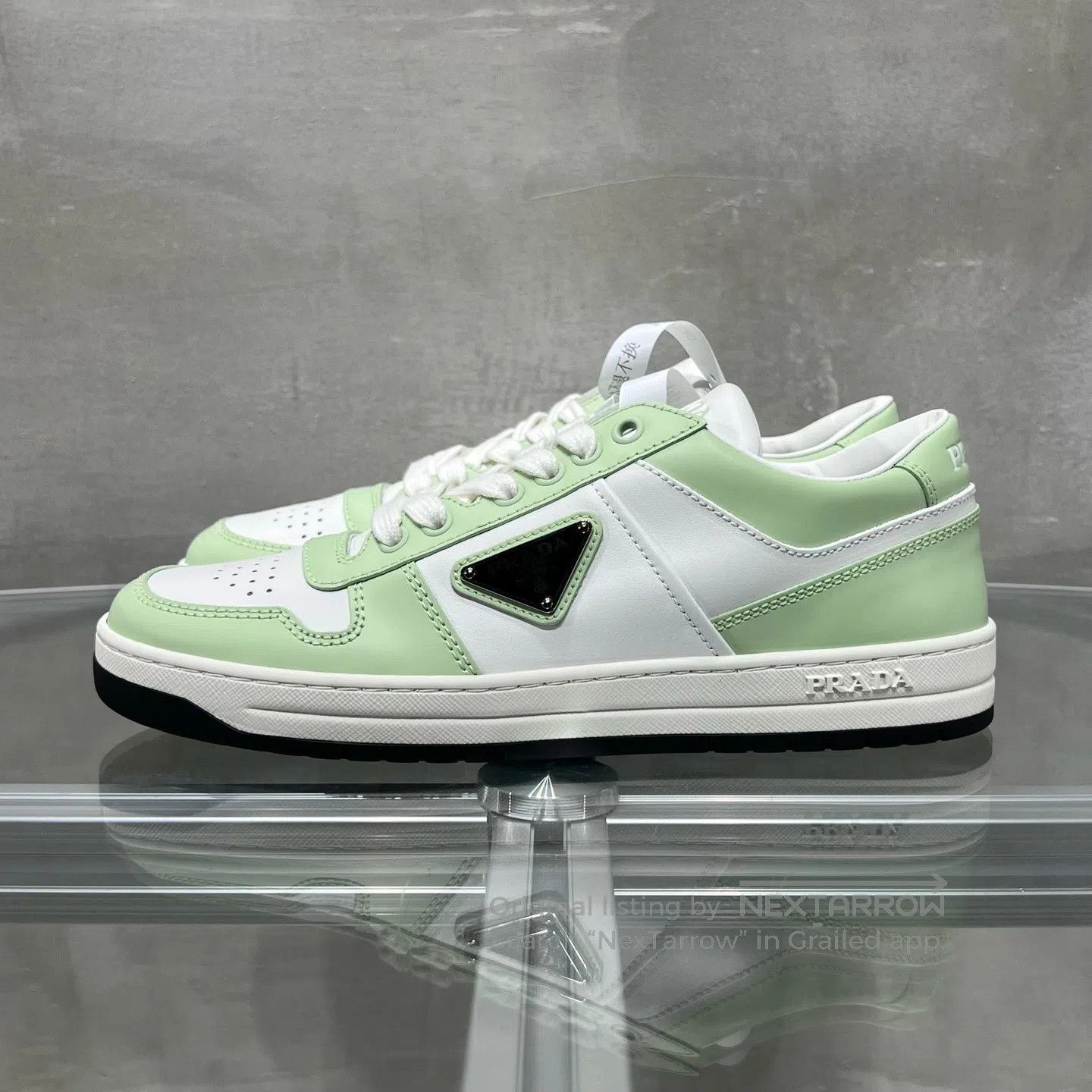 Prada Prada Downtown Bold white-and-green pattern casual sneaker Size US 8 / IT 38 - 3 Thumbnail