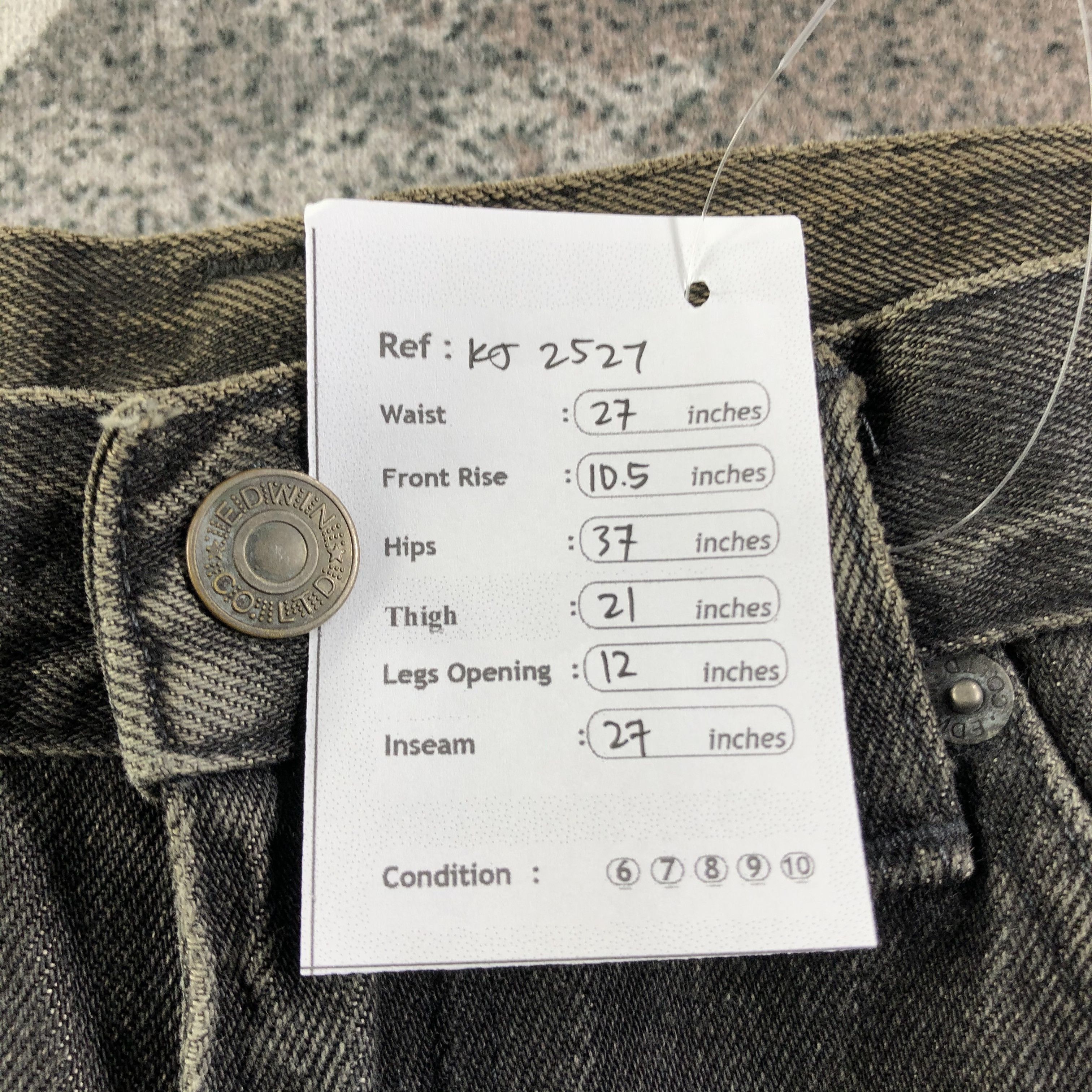 Edwin Vintage Edwin Jeans Faded Black Denim KJ2527 Size US 27 - 12 Thumbnail