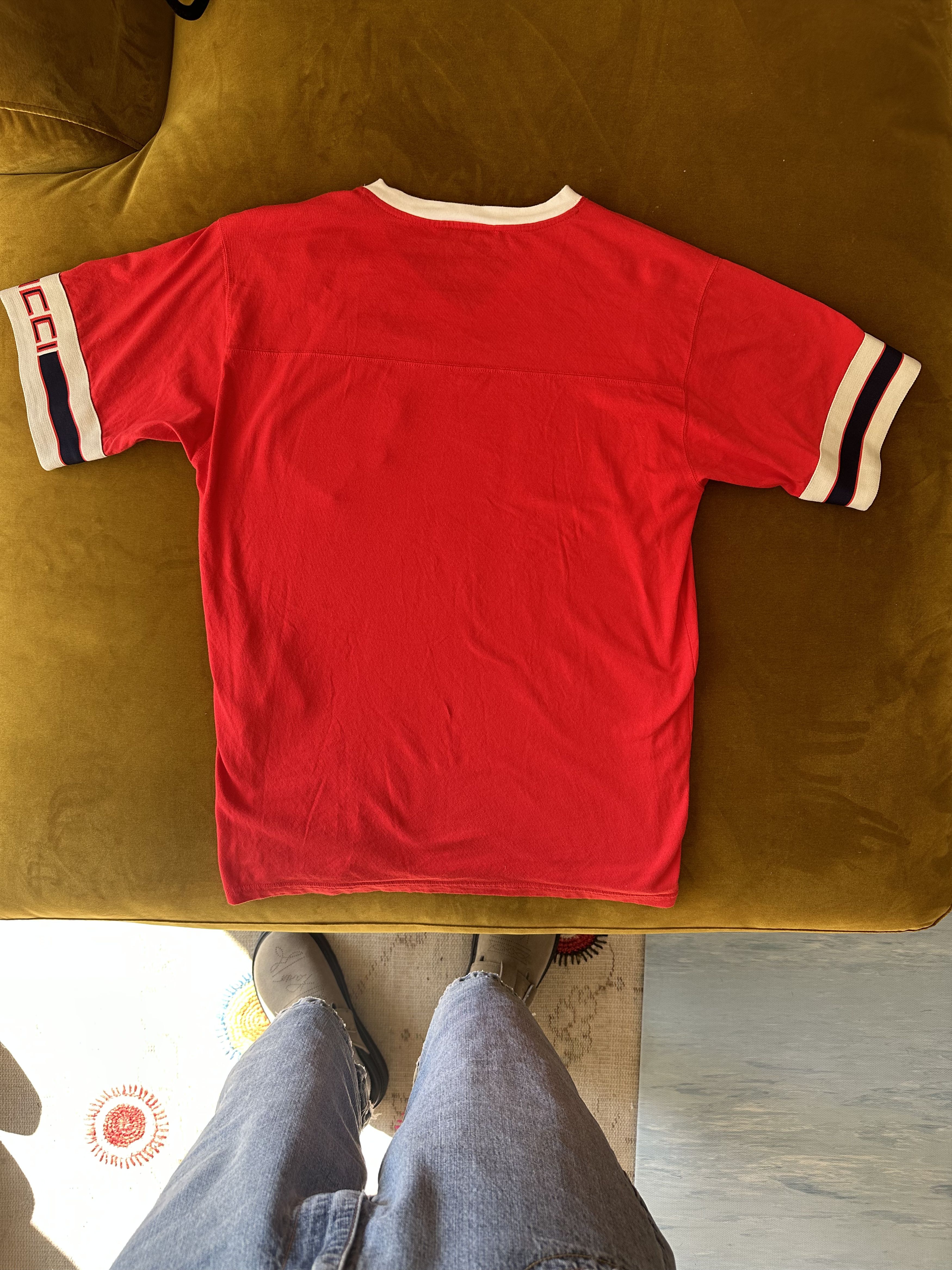 Gucci Gucci Stripe T-shirt With Embroidered Wolf Head Size US M / EU 48-50 / 2 - 5 Thumbnail