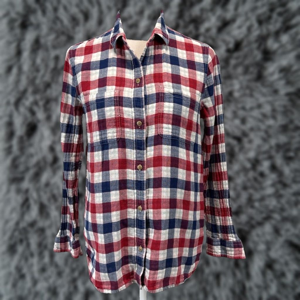 Madewell Madewell Button Up Shirt Women's Small Multicolor Check Long Sleeve Cotton Size S / US 4 / IT 40 - 1 Thumbnail