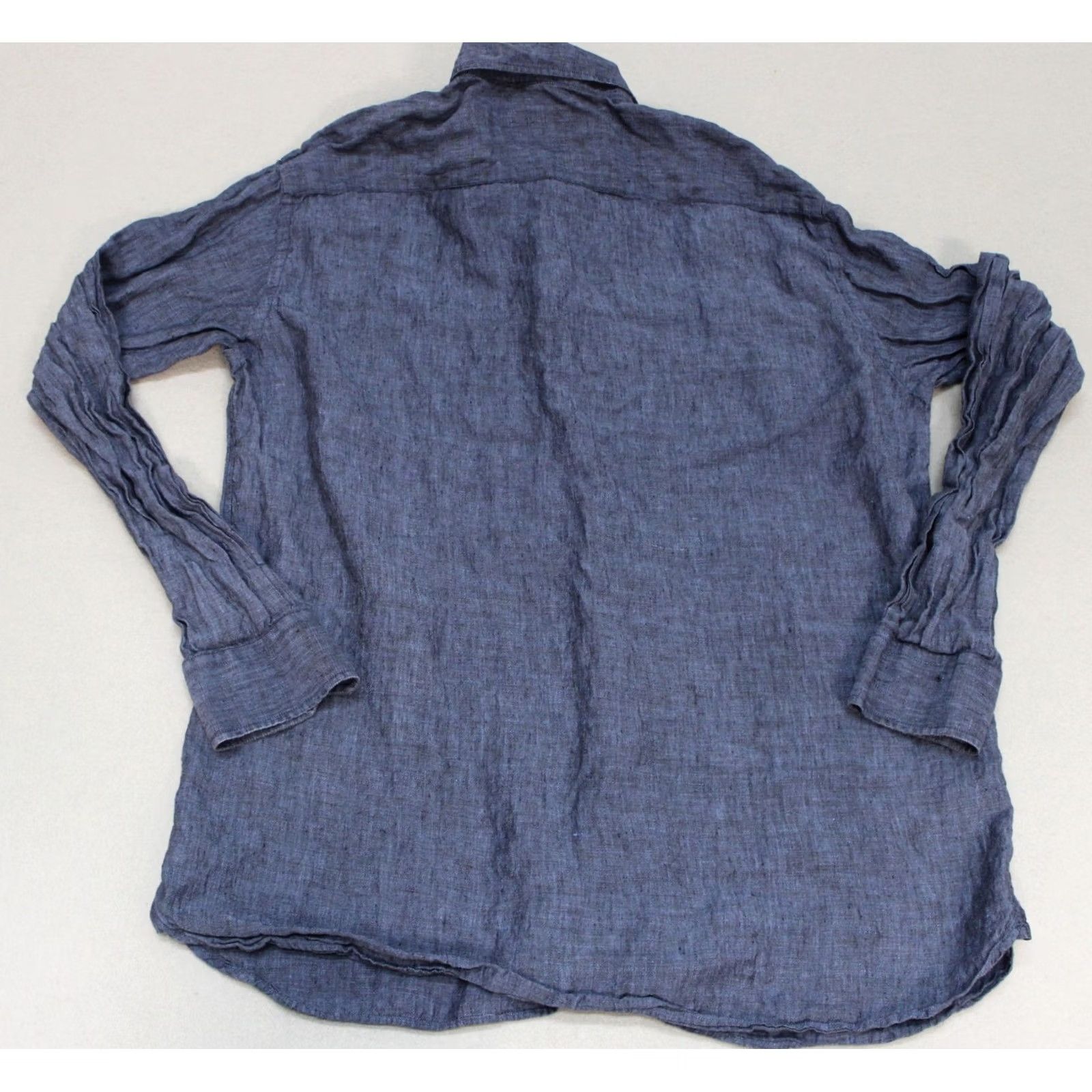 Neiman Marcus Neiman Marcus Mens XL Blue Linen Button Up Shirt - Classic Casual Lightweight Size US XL / EU 56 / 4 - 7 Thumbnail