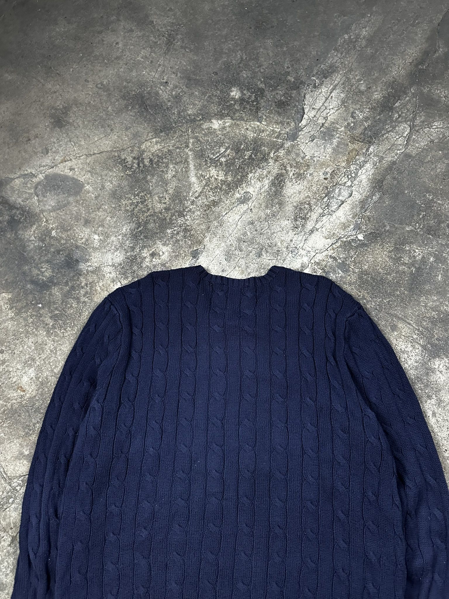 Polo Ralph Lauren Polo Ralph Lauren Cable Cotton Knit Sweater Navy Size US L / EU 52-54 / 3 - 5 Thumbnail