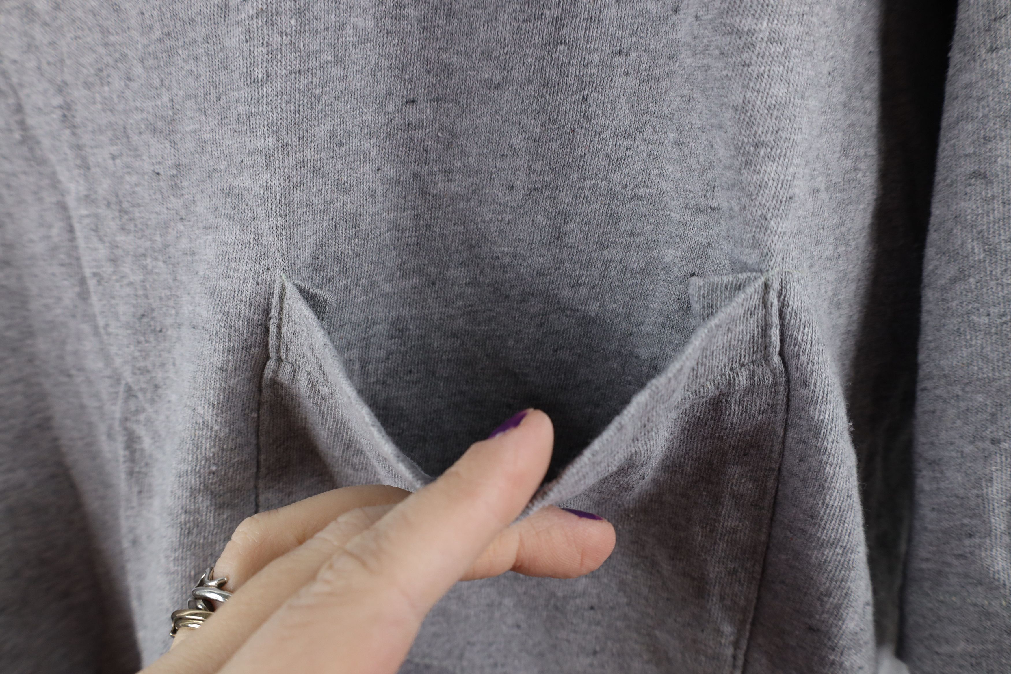 Vintage Vintage 90s Streetwear Blank Pocket T-Shirt Heather Gray USA Size US XL / EU 56 / 4 - 4 Thumbnail