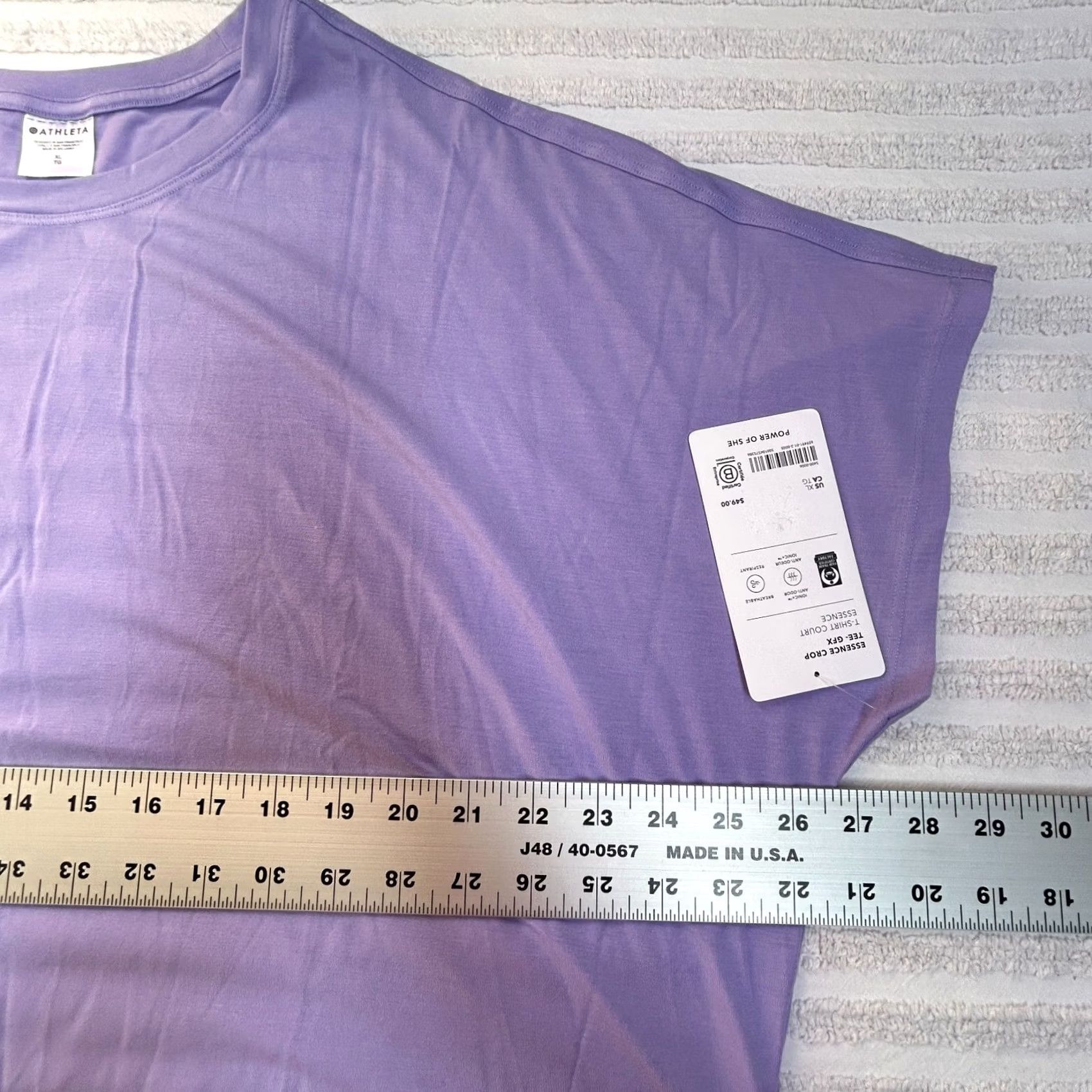 Athleta Athleta Essence Crop Tee Womens XL Purple Dolman Sleeve Crew Neck T-Shirt New Size ONE SIZE - 4 Thumbnail