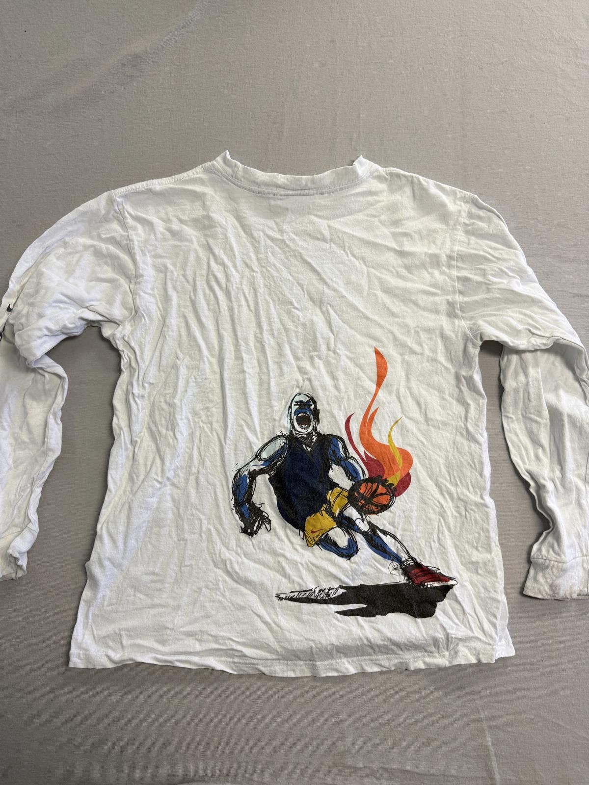 Designer Y2K Nike Basketball Long Sleeve Tee - Hoops on Fire - M Size US M / EU 48-50 / 2 - 3 Thumbnail
