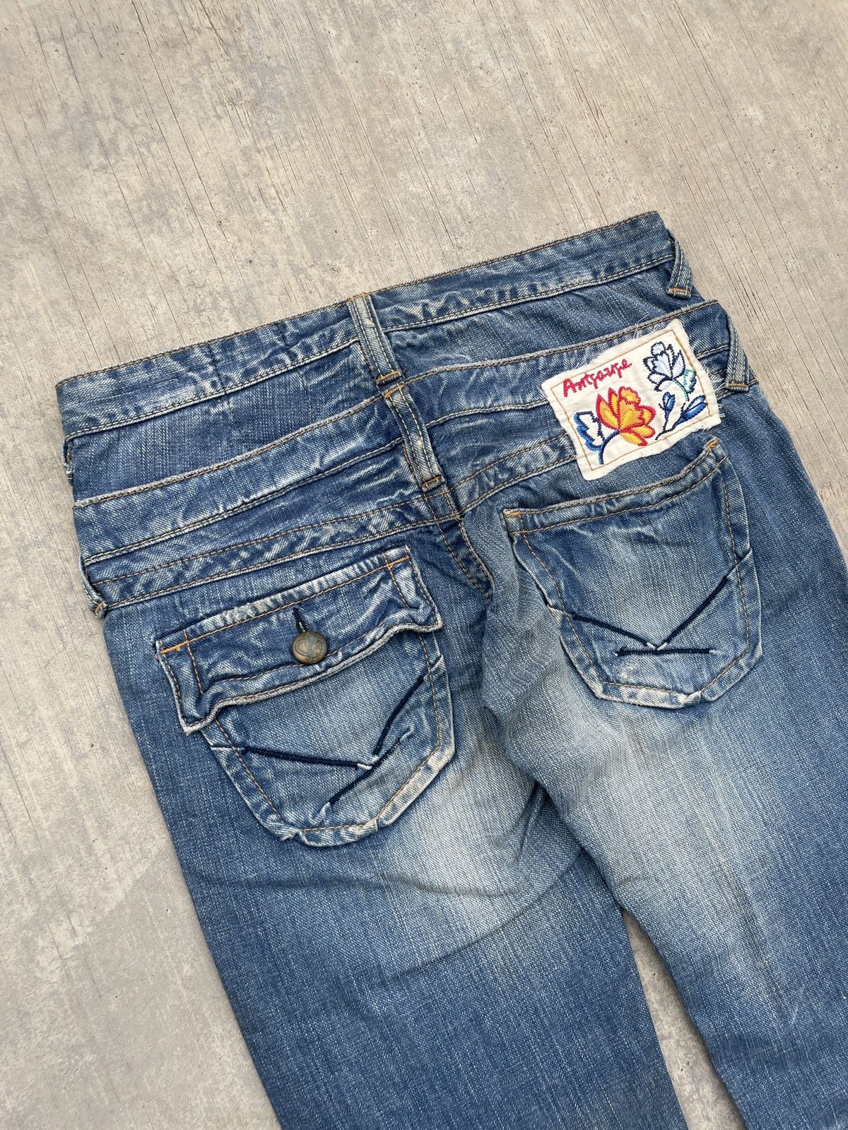 Japanese Brand 2000s JAPANESE BRAND ANTGAUGE DOUBLE WAIST MUDWASH FLARE Size US 30 / EU 46 - 7 Thumbnail