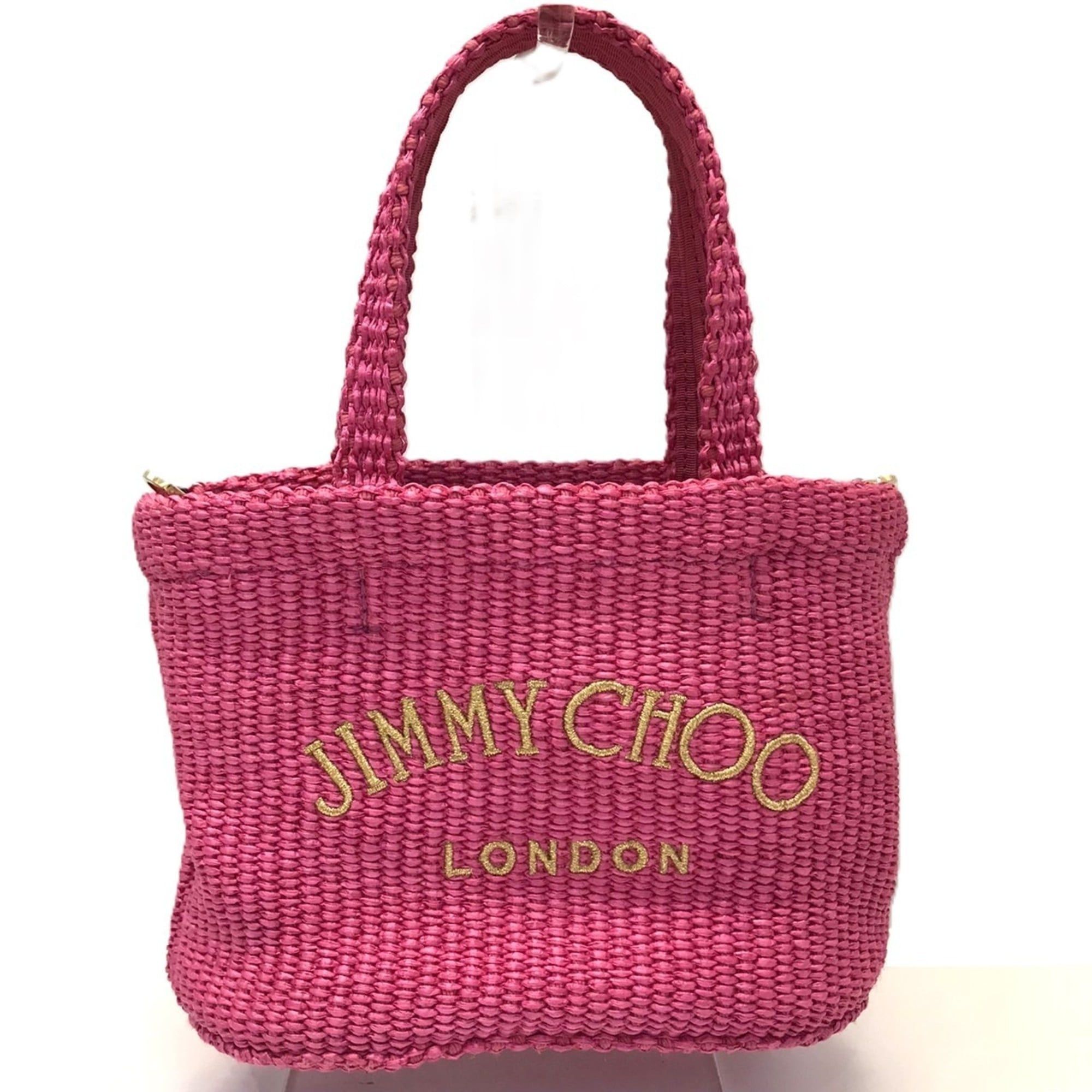 Jimmy Choo Jimmy Choo East West Mini Raffia Beach Tote Bag, Pink, for Women Size ONE SIZE - 1 Thumbnail