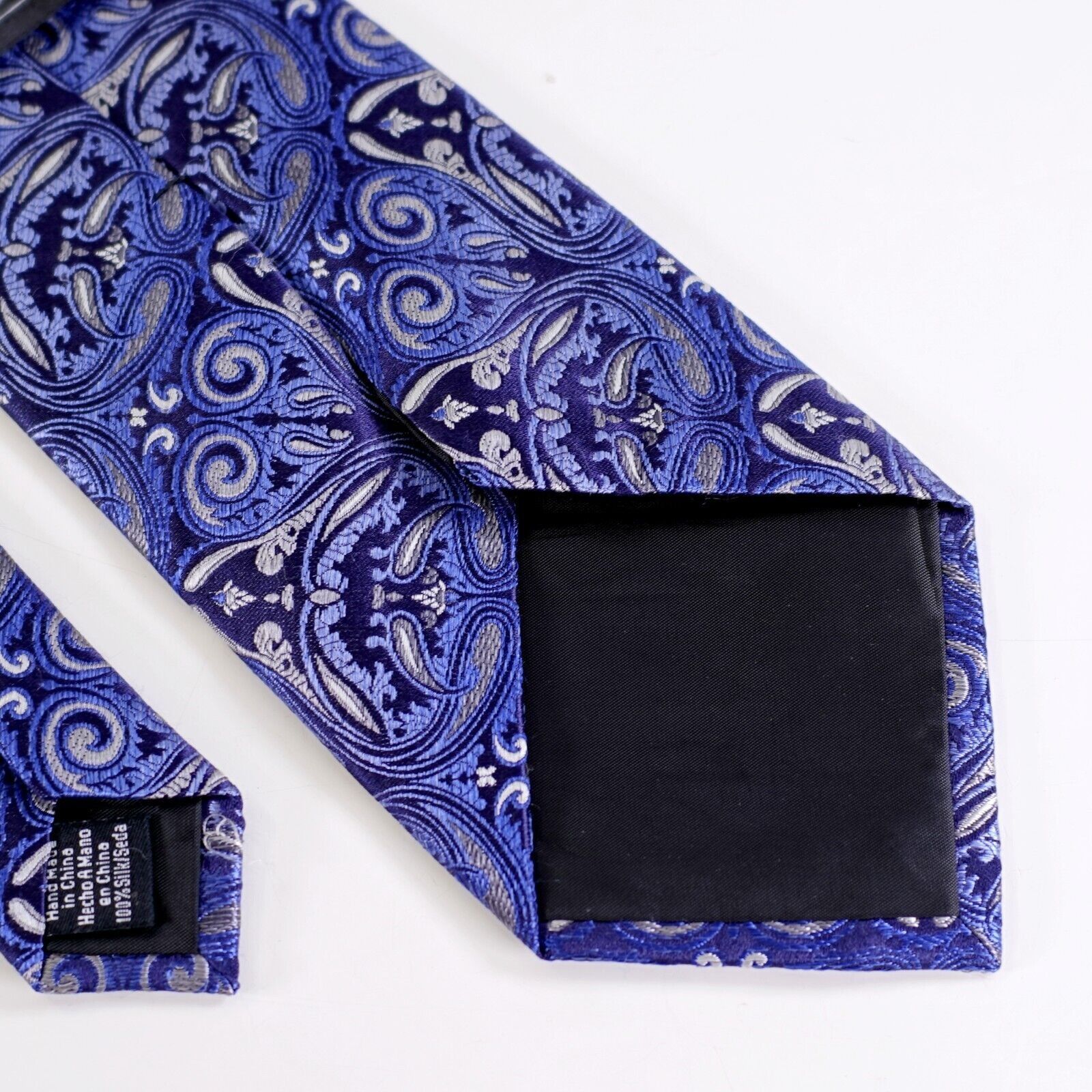 Van Heusen Van Heusen Blue Paisley Woven Silk Tie Size ONE SIZE - 5 Thumbnail