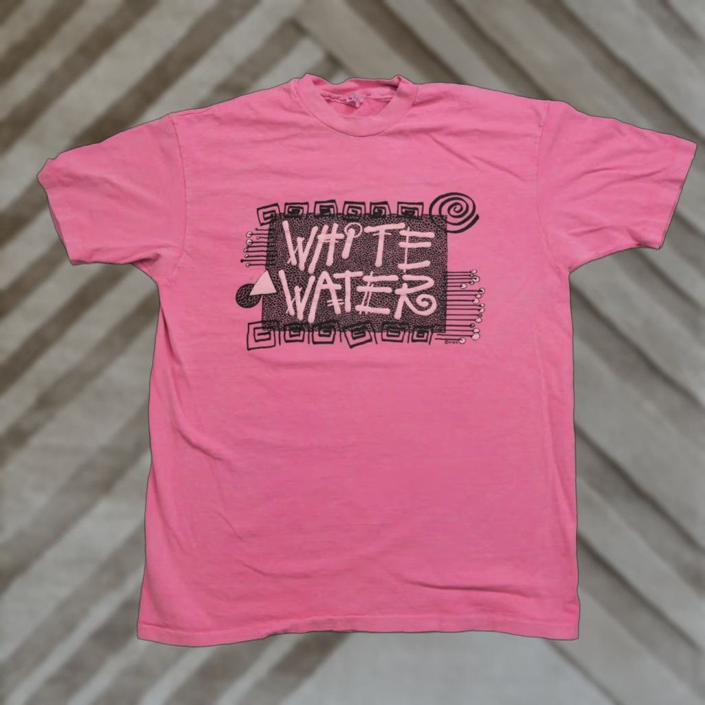 Pinko VINTAGE Pink Water T Shirt Mens XL Short Sleeve Crew Neck Cotton Graphic Print 90s Art Logo Mens Size US XL / EU 56 / 4 - 1 Thumbnail