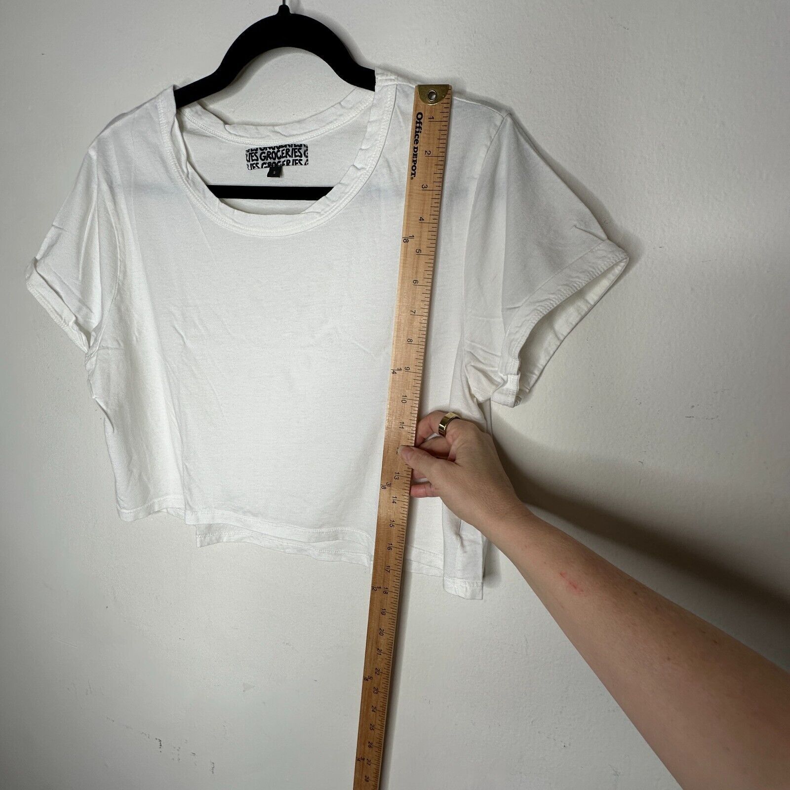 Other Groceries White Crop Top 100% Organic Cotton Tee Small Size S / US 4 / IT 40 - 9 Thumbnail