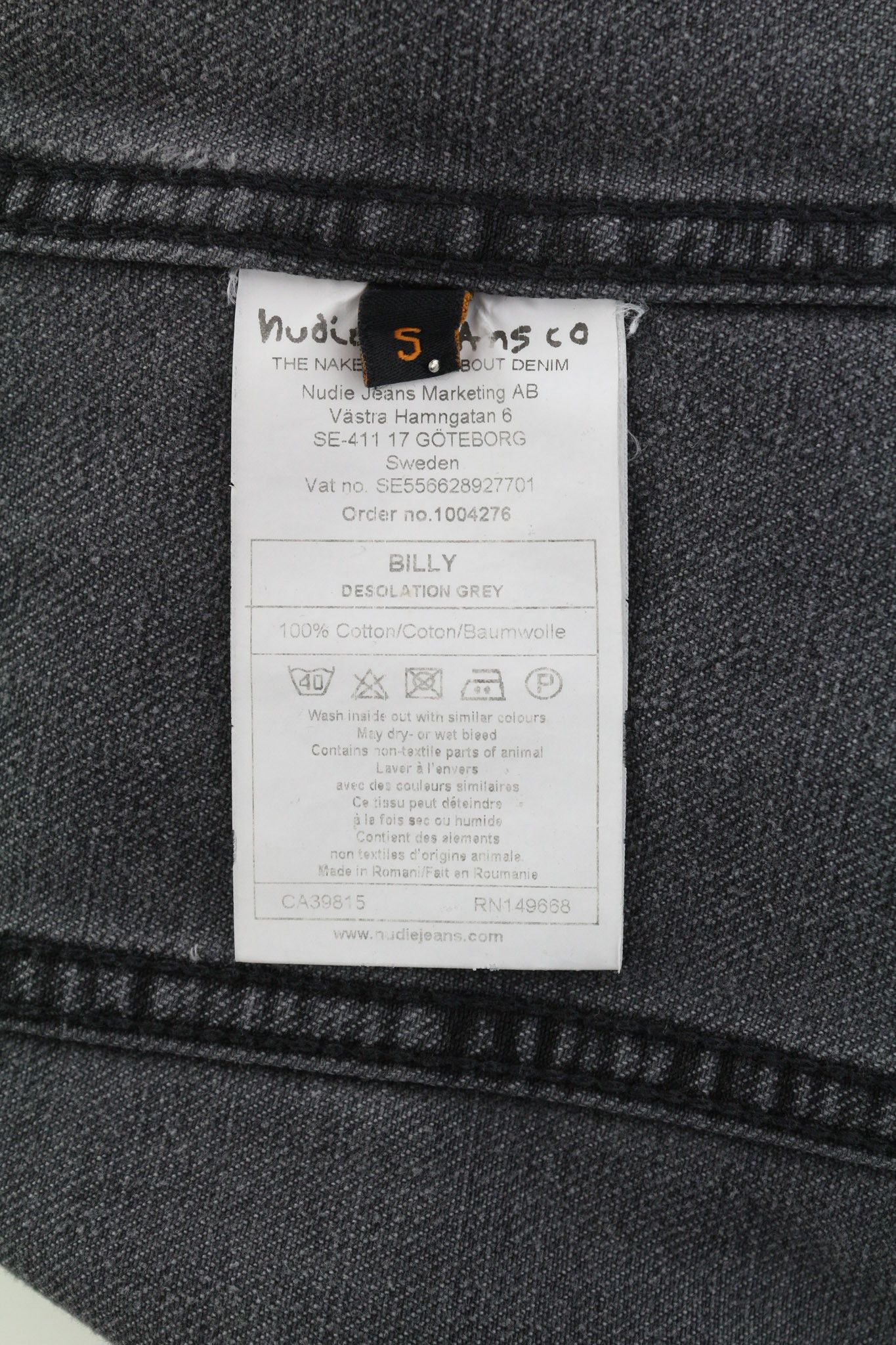 Nudie Jeans BILLY S Desolation Grey Polo Neck Denim Jacket 82462 Size US S / EU 44-46 / 1 - 7 Thumbnail