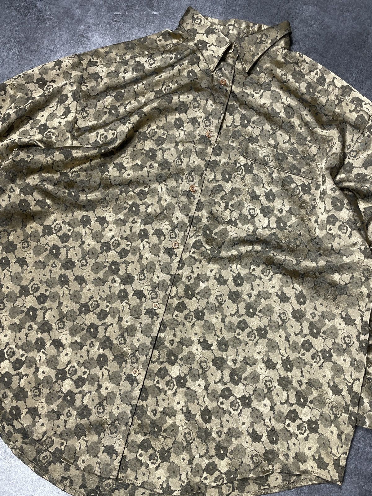Vintage Avant Garde Luxury Vintage Y2K Gold Shirt Boxy Fit Size 3XL / US 20-22 - 5 Thumbnail