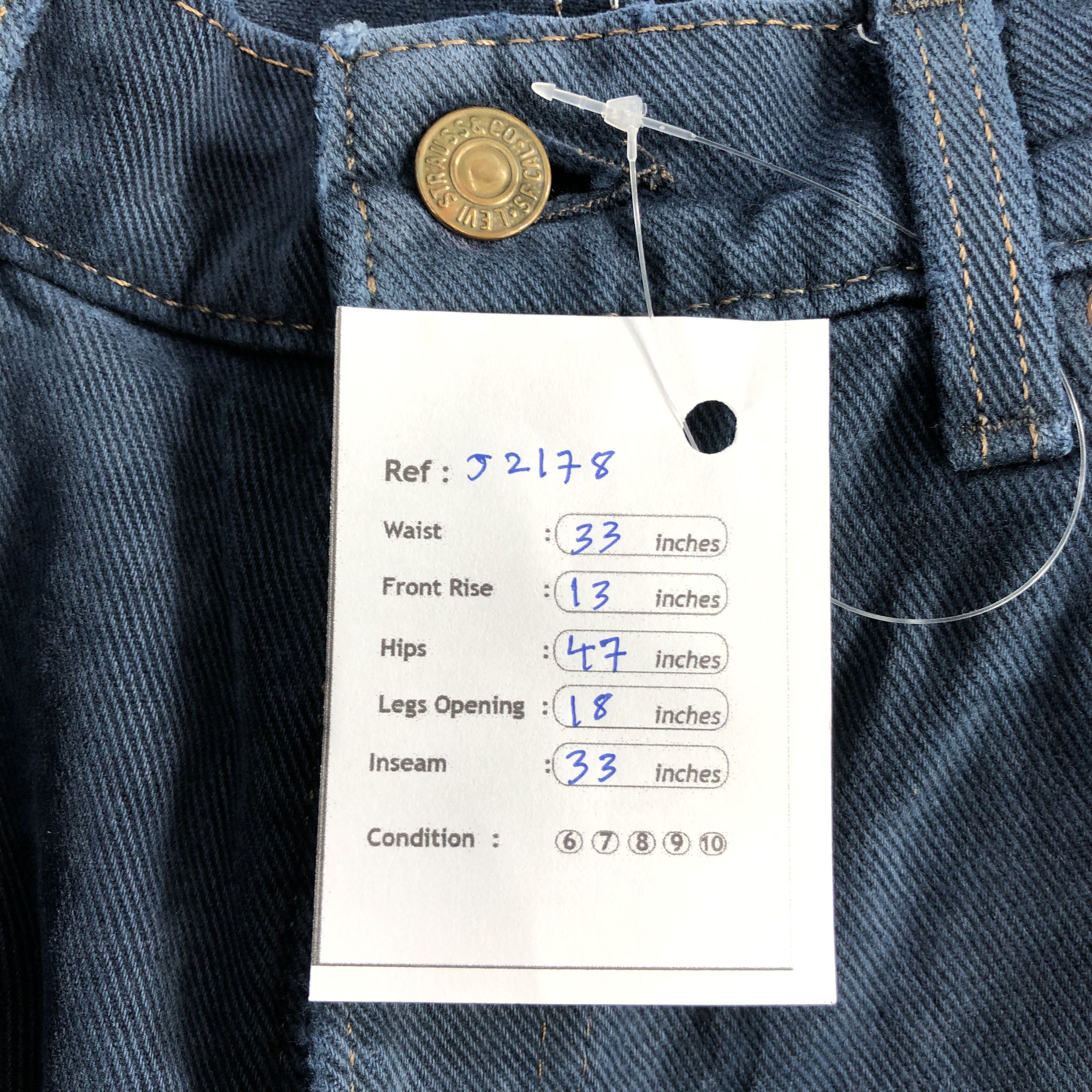 Levi's 90s Vintage Blue Wash Levis 554 Jeans-J2178 Size US 33 - 16 Thumbnail