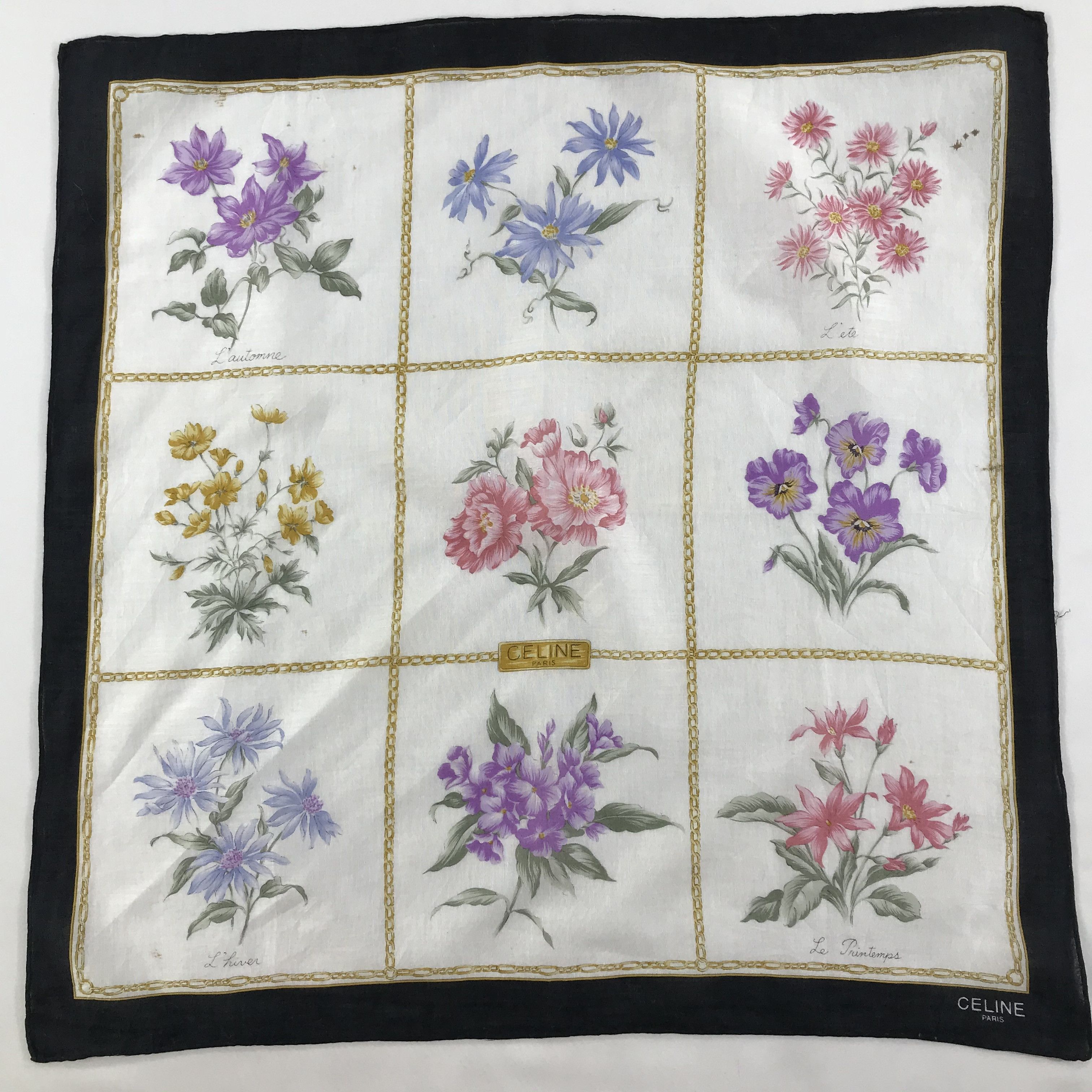 Celine × Vintage Celine Bandana / Handkerchief / Neckerchief - S1623 Size ONE SIZE - 1 Thumbnail