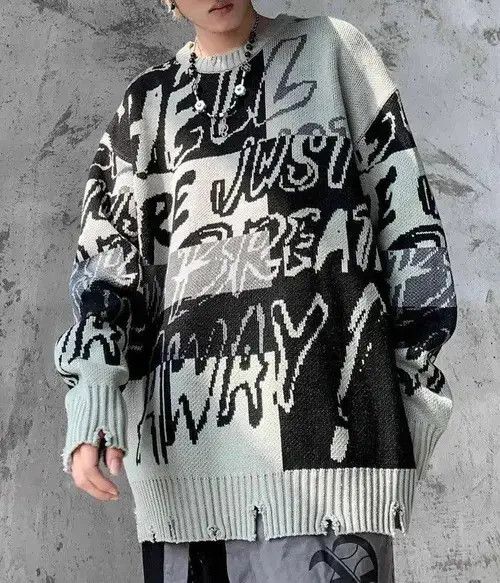 Japanese Brand × Vintage Harajuku Long Sleeve Knitwears Print Sweater Size US M / EU 48-50 / 2 - 1 Thumbnail