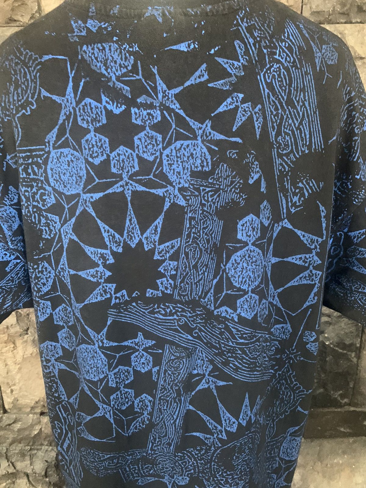 Band Tees × Vintage Vintage 90s Jimmy Page Robert Plant Zoso Tour Over Print Tee Size US XL / EU 56 / 4 - 6 Thumbnail