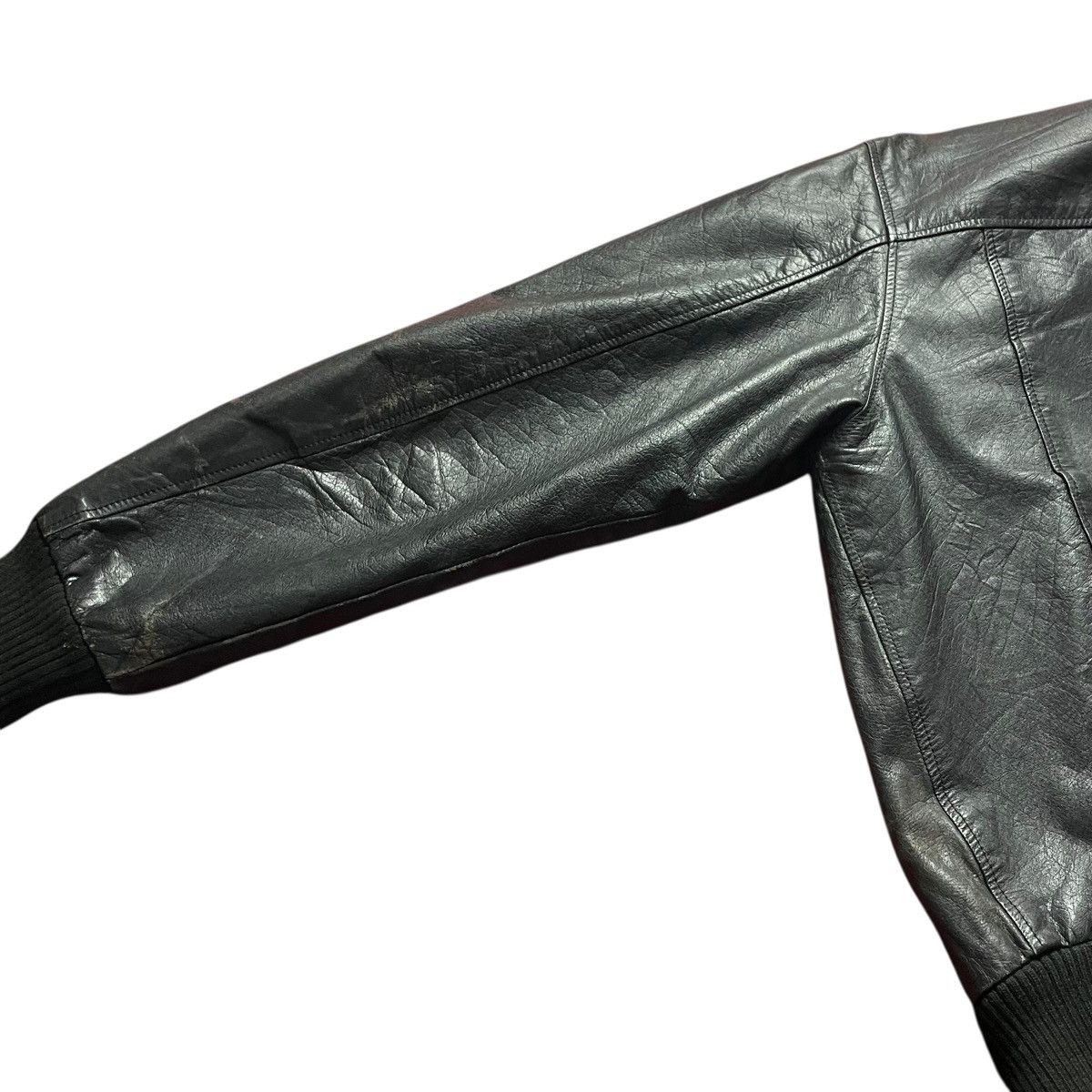 14th Addiction VINTAGE DISTRESSED JAPANESE GENUNE LEATHER BOMBER JACKET Size US L / EU 52-54 / 3 - 4 Thumbnail