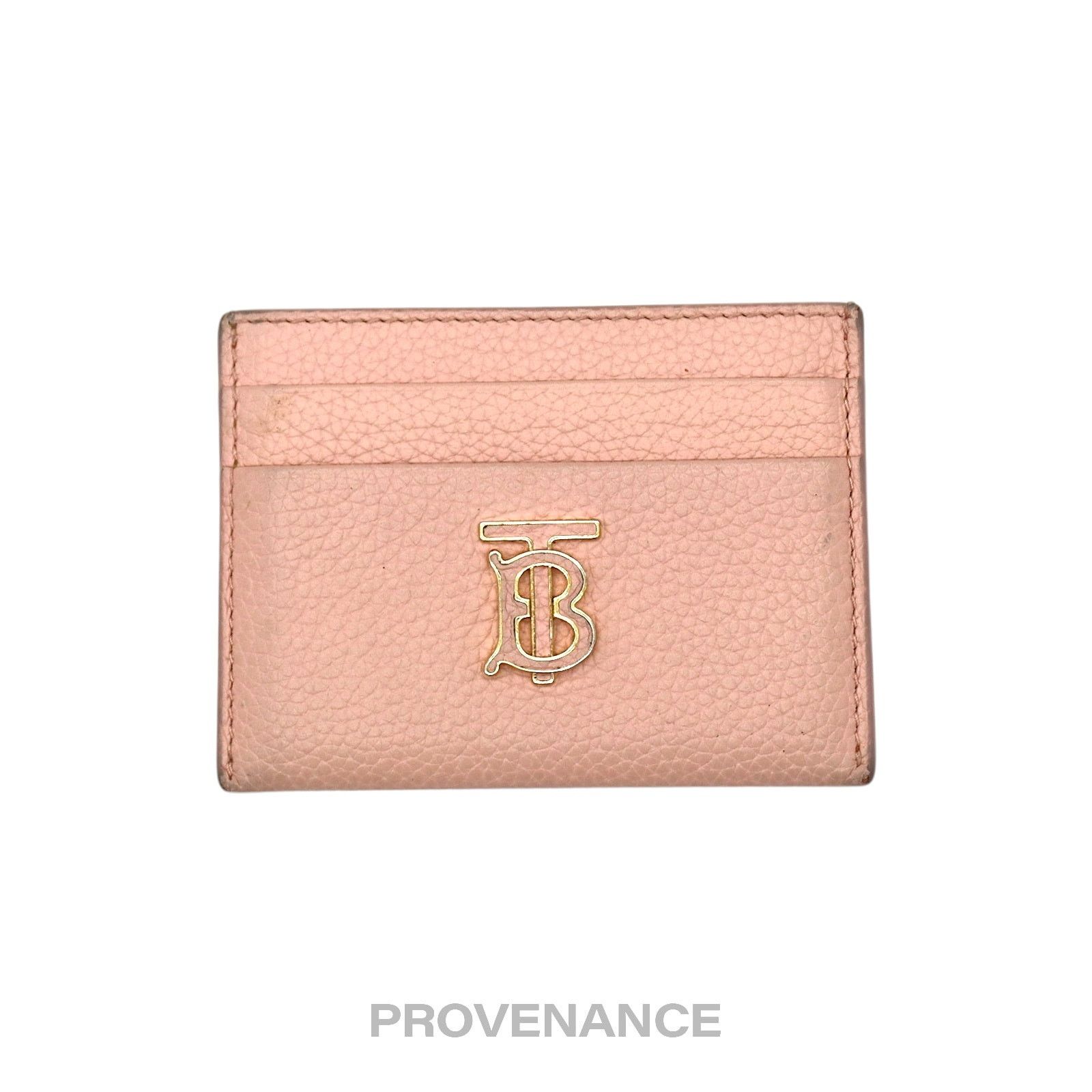 Burberry 🔴 Burberry Card Holder Wallet -TB Monogram Pink Leather Size ONE SIZE - 1 Thumbnail