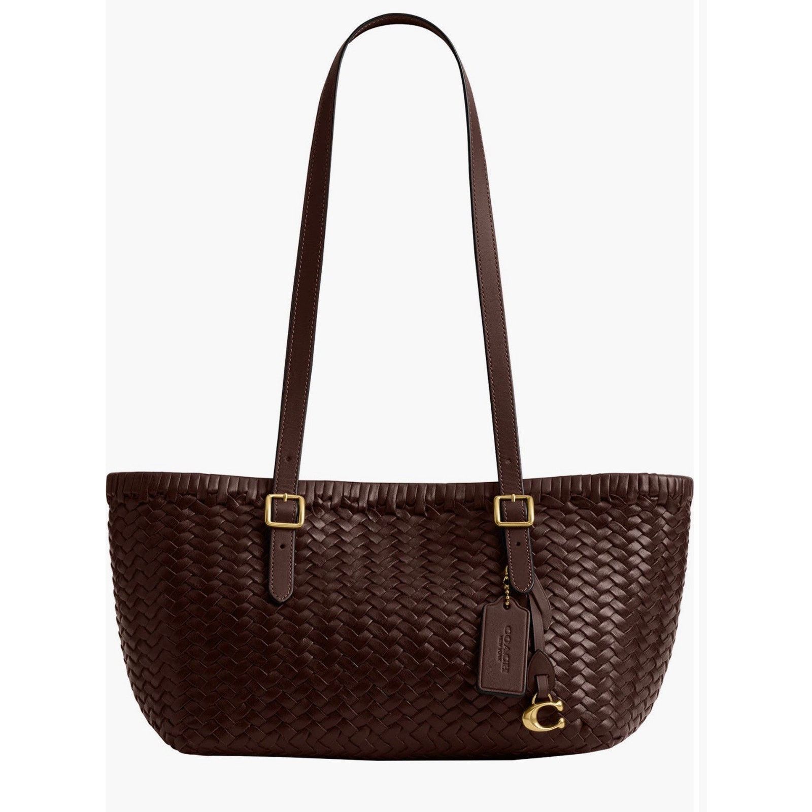 Coach NWT Coach Woven Leather Swing Tote Carryall Bag CBF83 Maple Size ONE SIZE - 9 Thumbnail