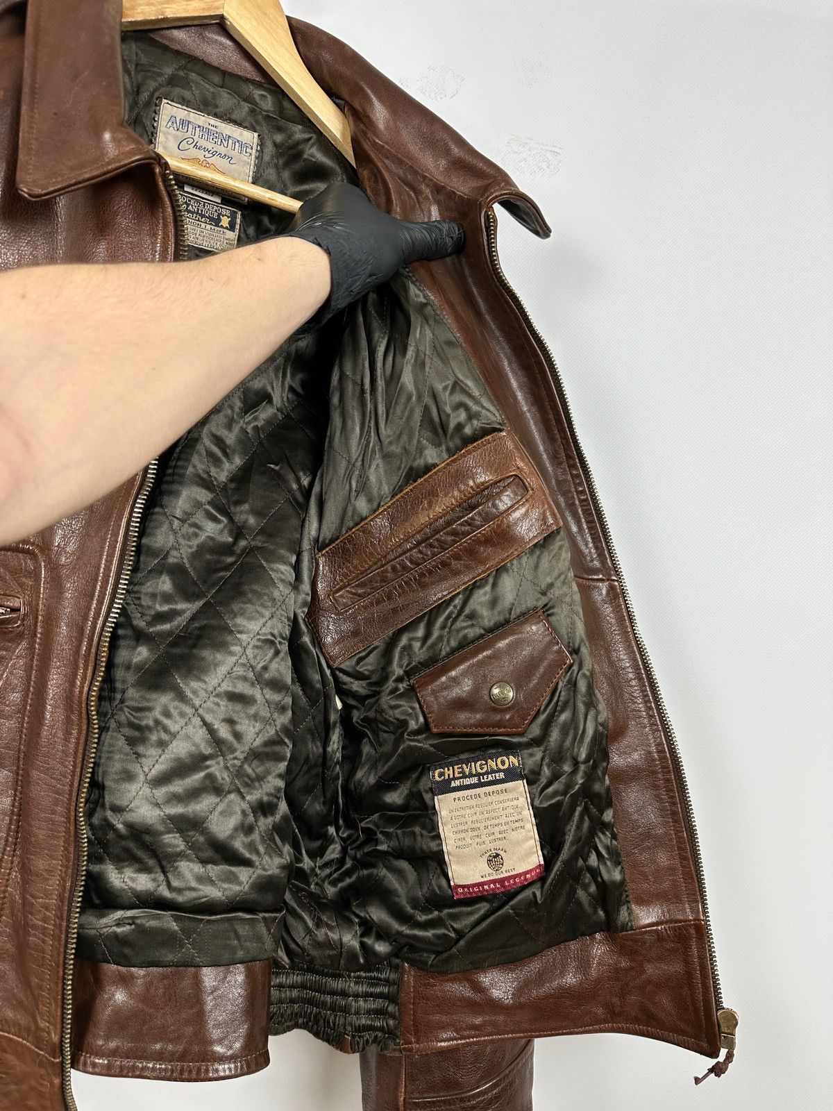 Chevignon Vintage Chevignon France A-2 Brown Heavy Leather Jacket Size US XL / EU 56 / 4 - 19 Thumbnail
