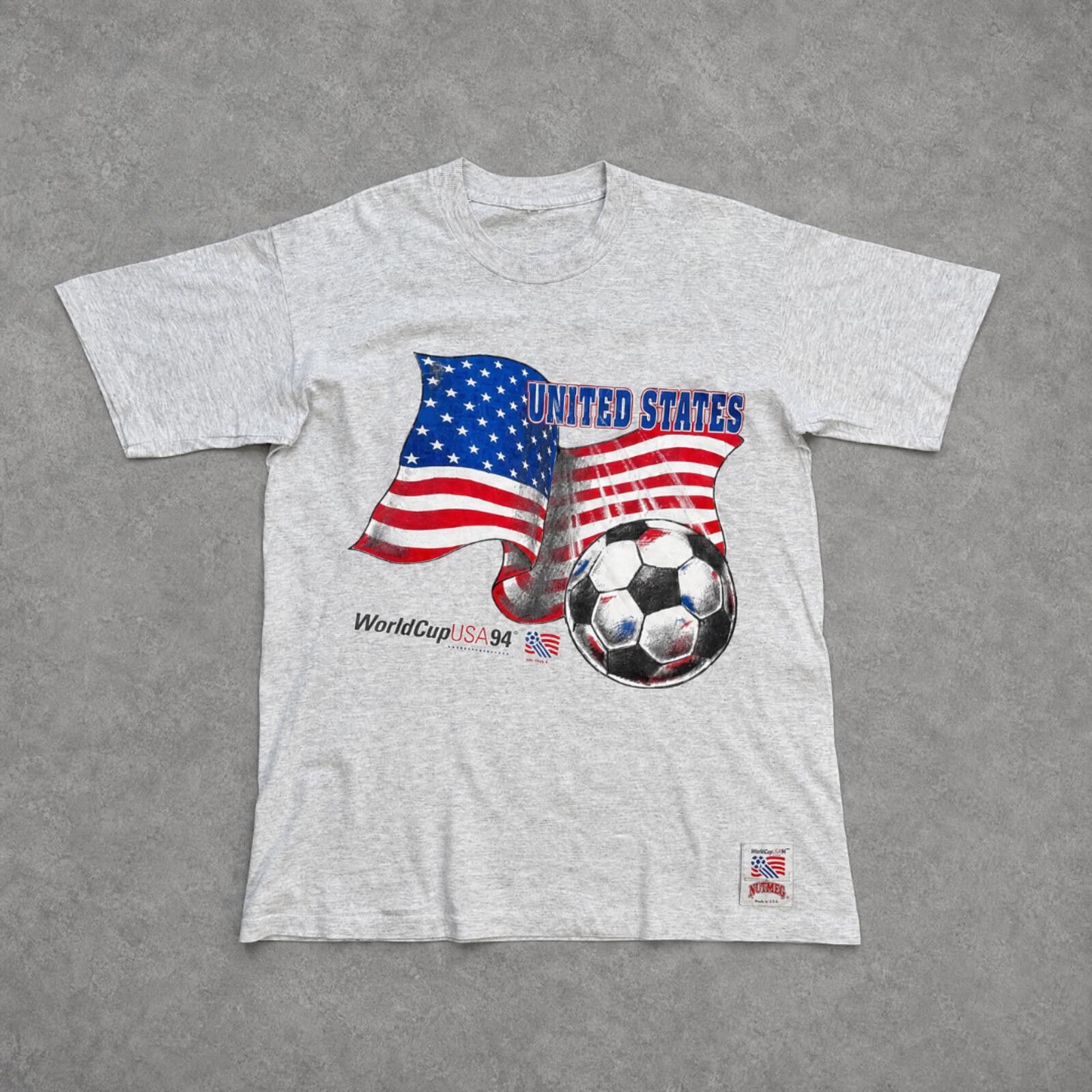 Nutmeg USA Adidas World Cup 1994 Vintage T-Shirt Nutmeg (L) Size US L / EU 52-54 / 3 - 1 Thumbnail