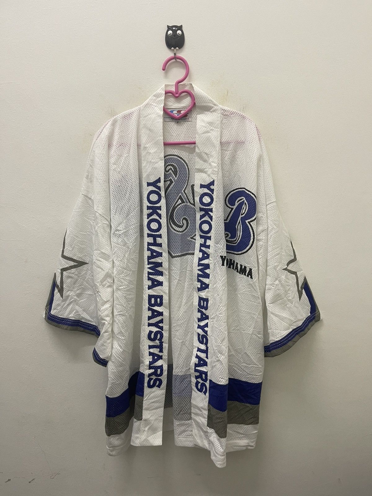 Japanese Brand Rare Vintage YOKOHAMA BAYSTARS Spell Out Big Logo Kimono Size US XL / EU 56 / 4 - 1 Thumbnail