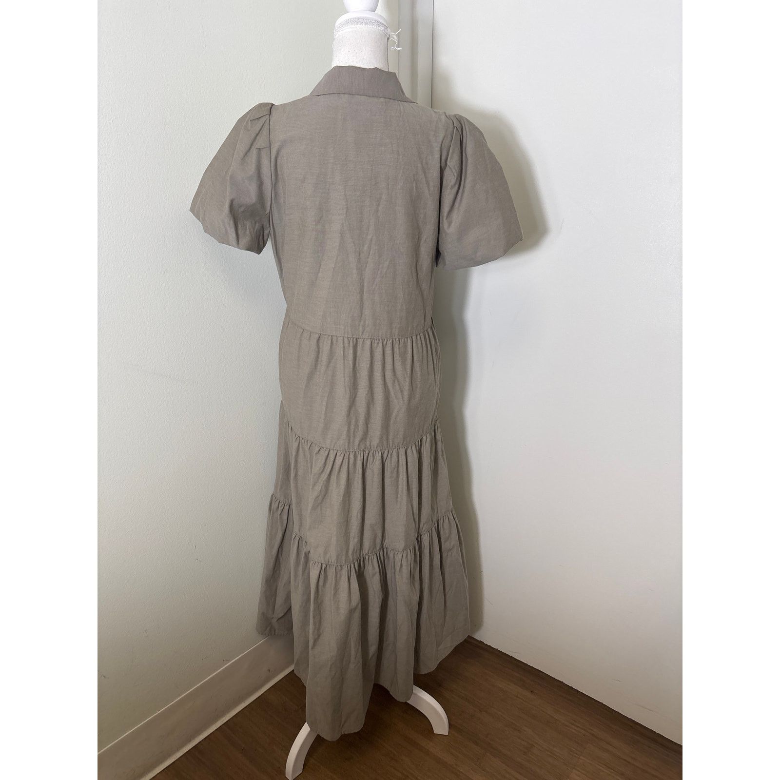 Brochu Walker NWT Brochu Walker Warm Gray Short Puff Sleeve Maxi Dress S M Size M / US 6-8 / IT 42-44 - 4 Thumbnail