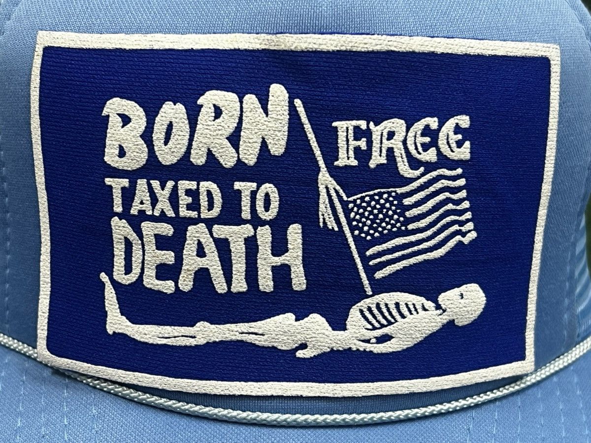 Vintage Vintage 80s Born Free Taxed To Death Big Patch Trucker Hat Size ONE SIZE - 2 Thumbnail