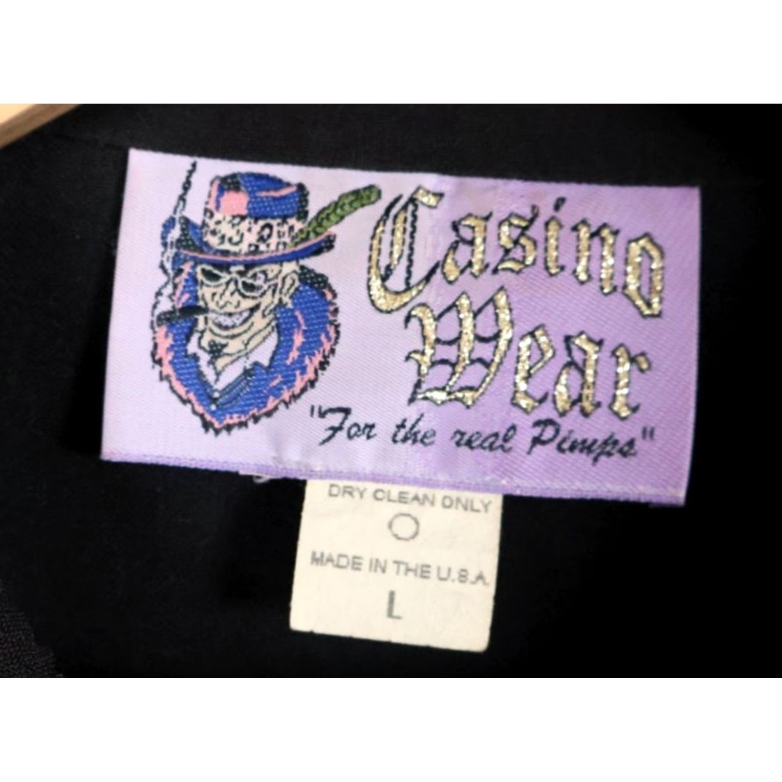 Velour VINTAGE Casino Wear Shirt Men's Large Black Blue Flame Velour Martini Buttons VTG Size US L / EU 52-54 / 3 - 3 Thumbnail