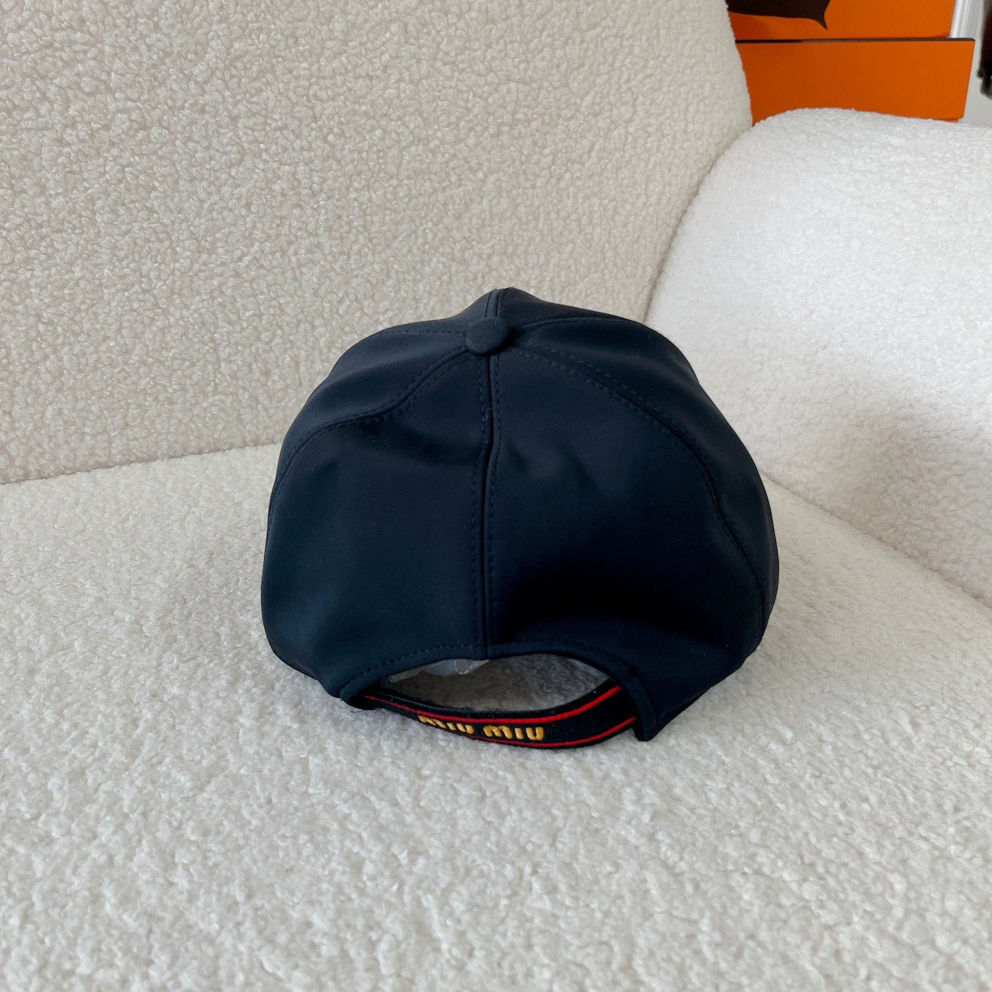 Miu Miu MIUMIU Black Logo Embroidered Baseball Cap Size ONE SIZE - 3 Thumbnail