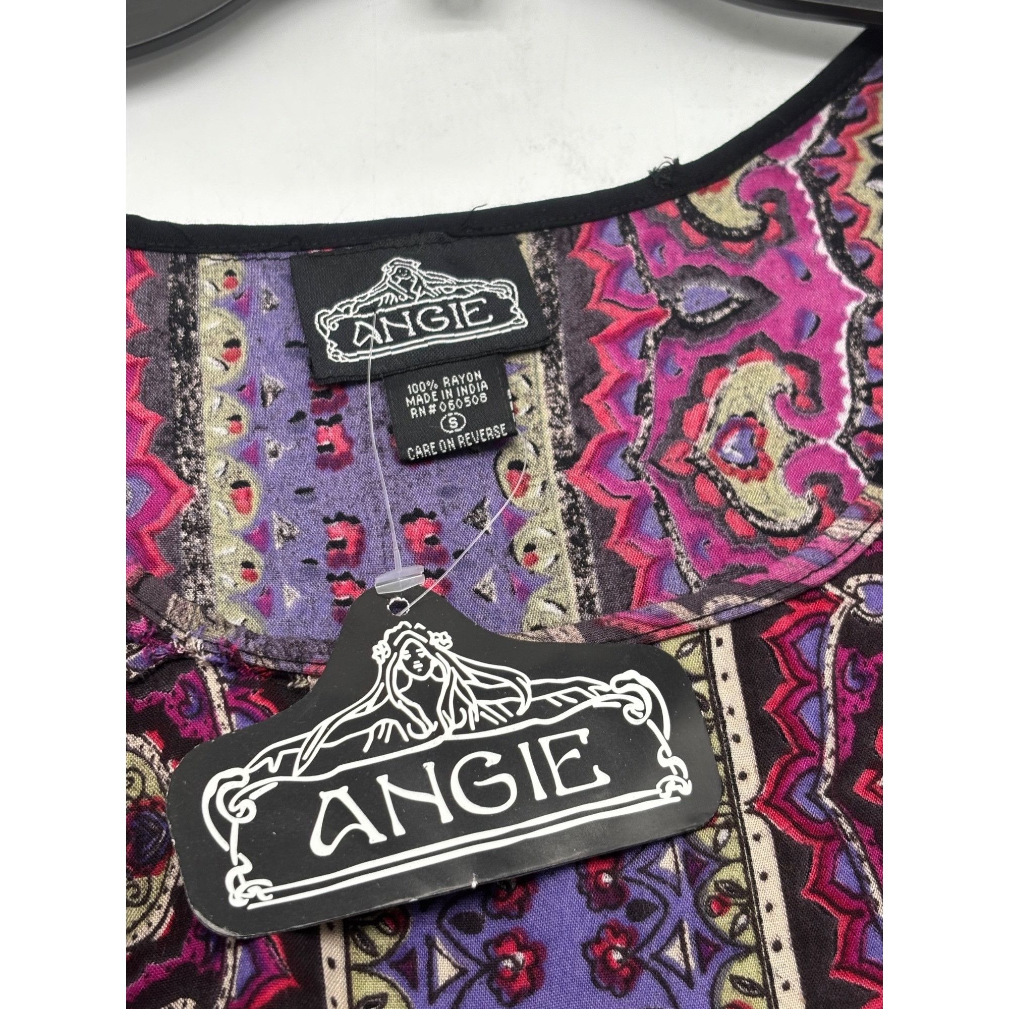 Other Angie Womens Black & Purple Boho Print Sleeveless Mini Dress Size S / US 4 / IT 40 - 6 Thumbnail