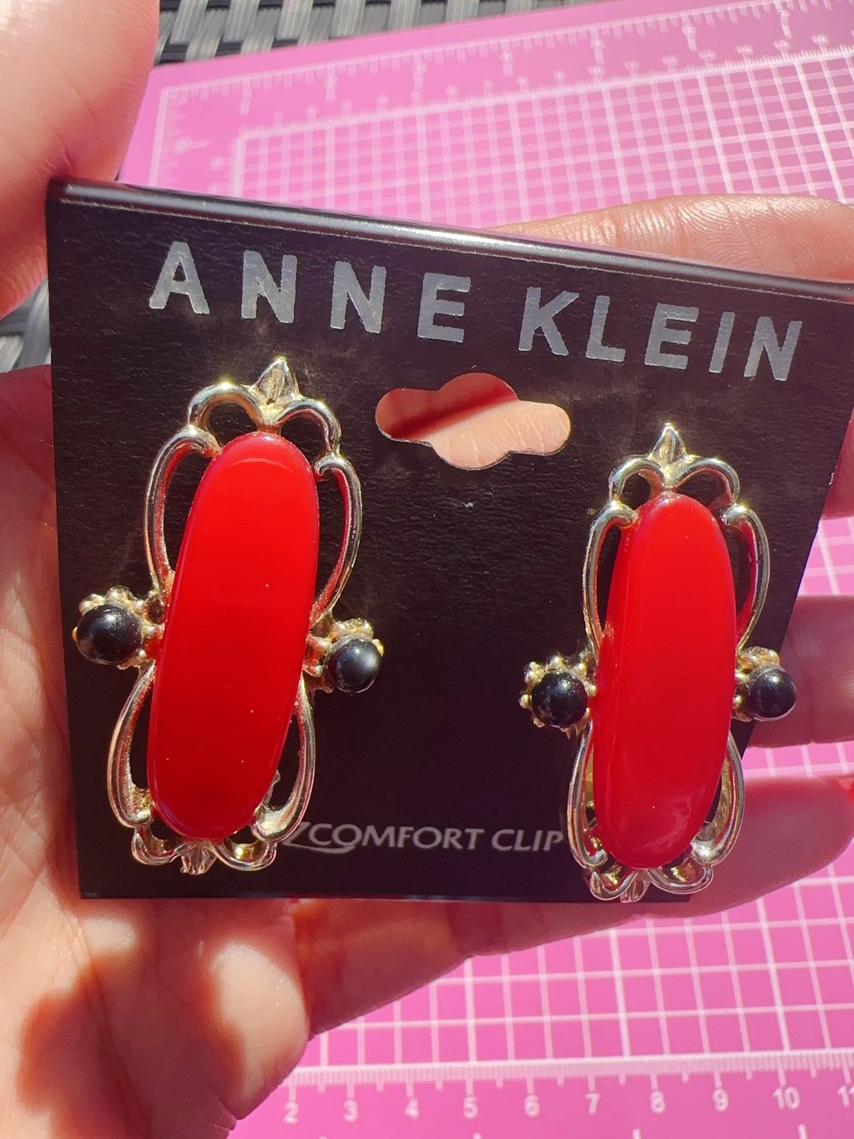 Anne Klein Anne Klein comfort clip on earrings silver tone red Size ONE SIZE - 6 Thumbnail