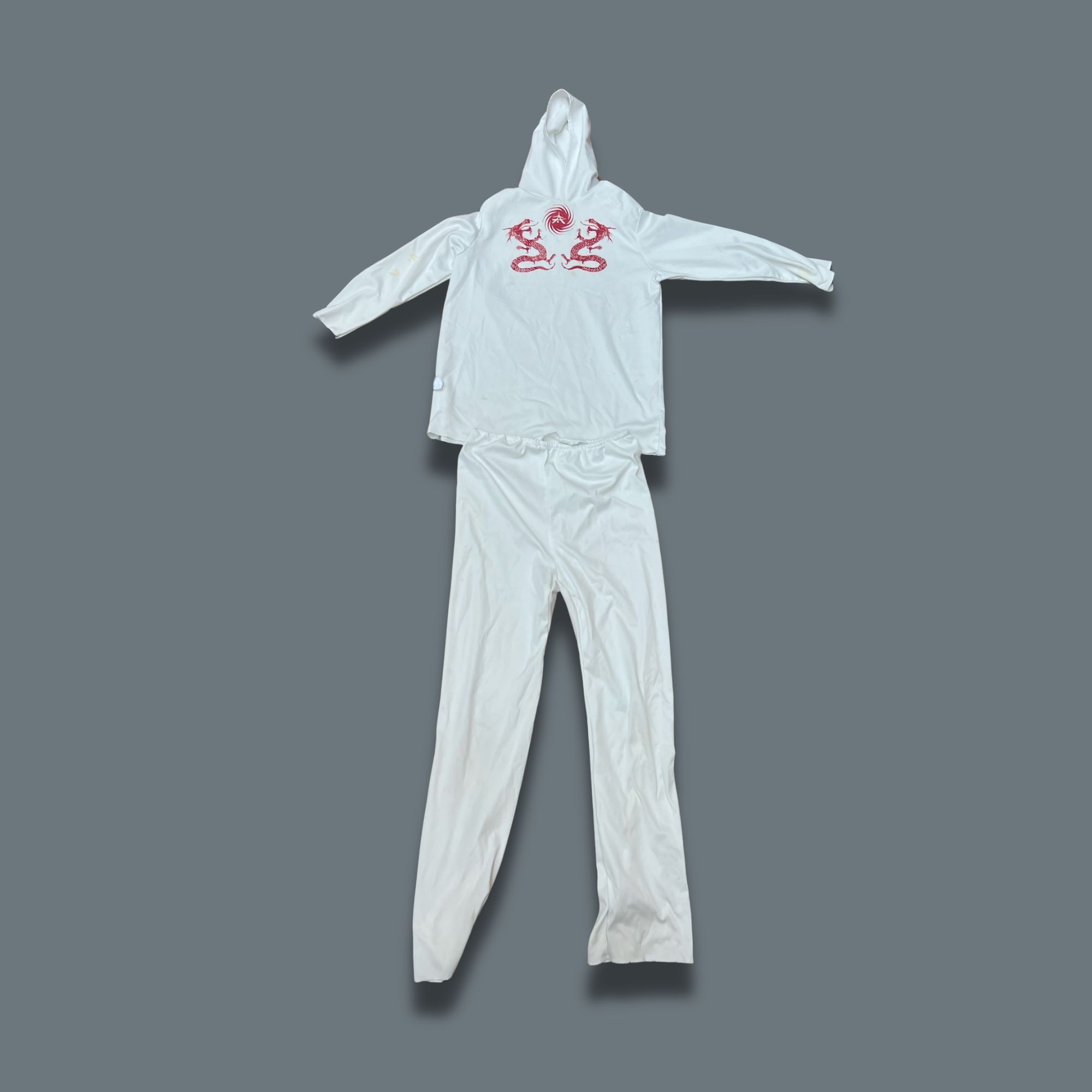 Other White Ninja Halloween Costume With Hoodie & Dragon Print Mat Size US S / EU 44-46 / 1 - 2 Thumbnail