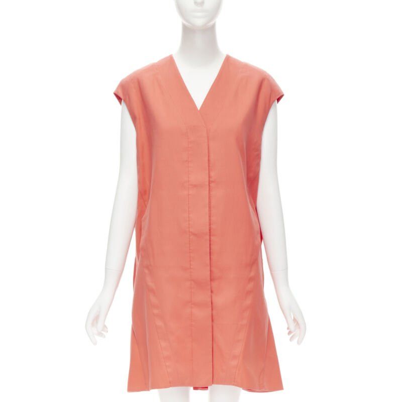 Marni MARNI coral pink cotton silk pleated bubble back boxy sleeveless dress IT40 Size S / US 4 / IT 40 - 1 Thumbnail