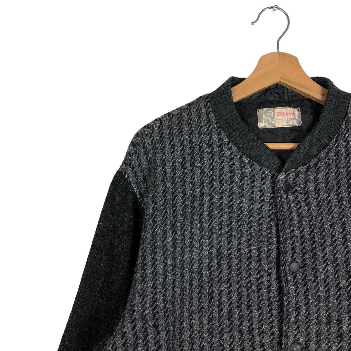 Japanese Brand 🔥Issey Miyake Ceronias Bomber Jacket Herringbone Wool Size US L / EU 52-54 / 3 - 7 Thumbnail