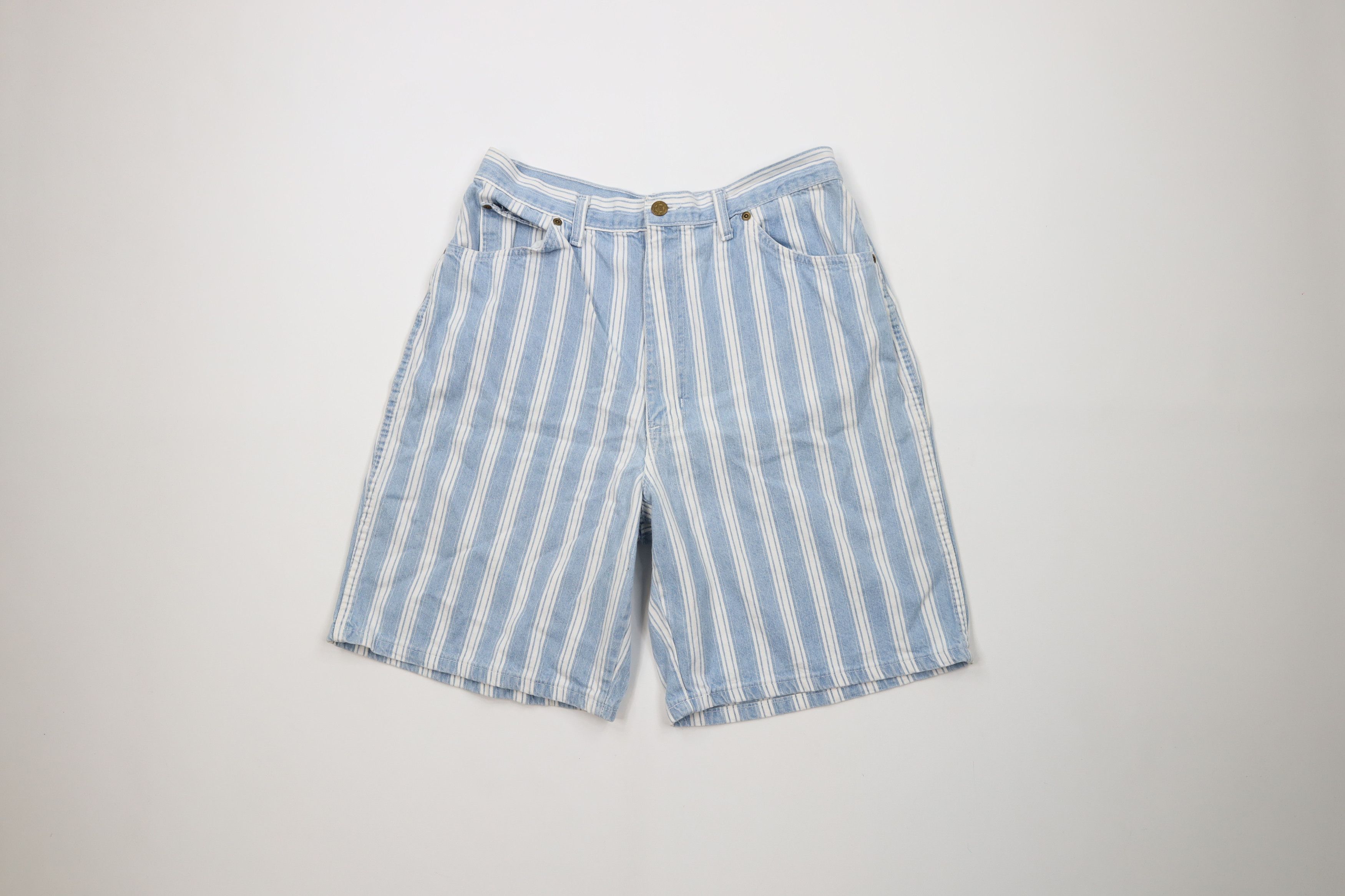 Vintage Vintage 90s Streetwear Block Baggy Denim Jean Shorts USA Size 38" / US 16 / IT 52 - 1 Thumbnail