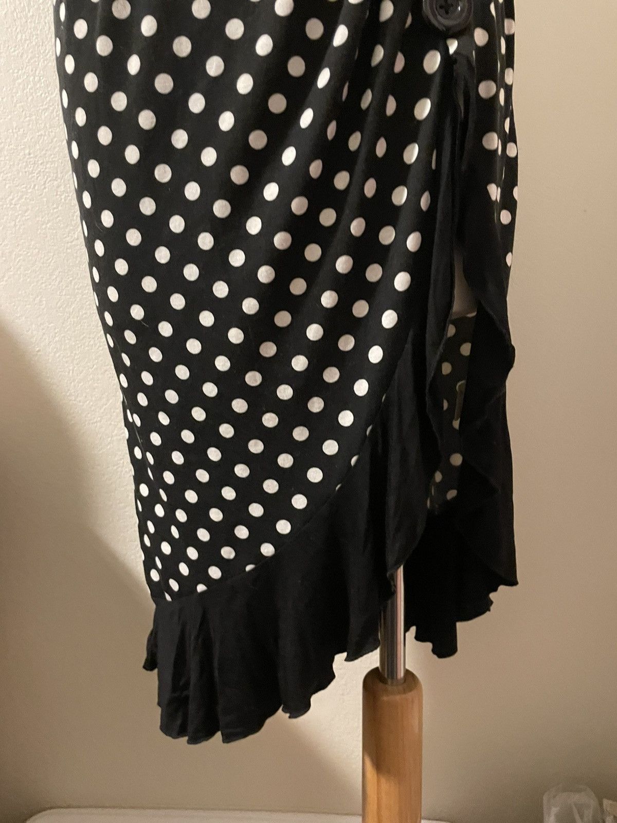 Vintage Black White One Shoulder Polka Dot Dress M Size M / US 6-8 / IT 42-44 - 5 Thumbnail
