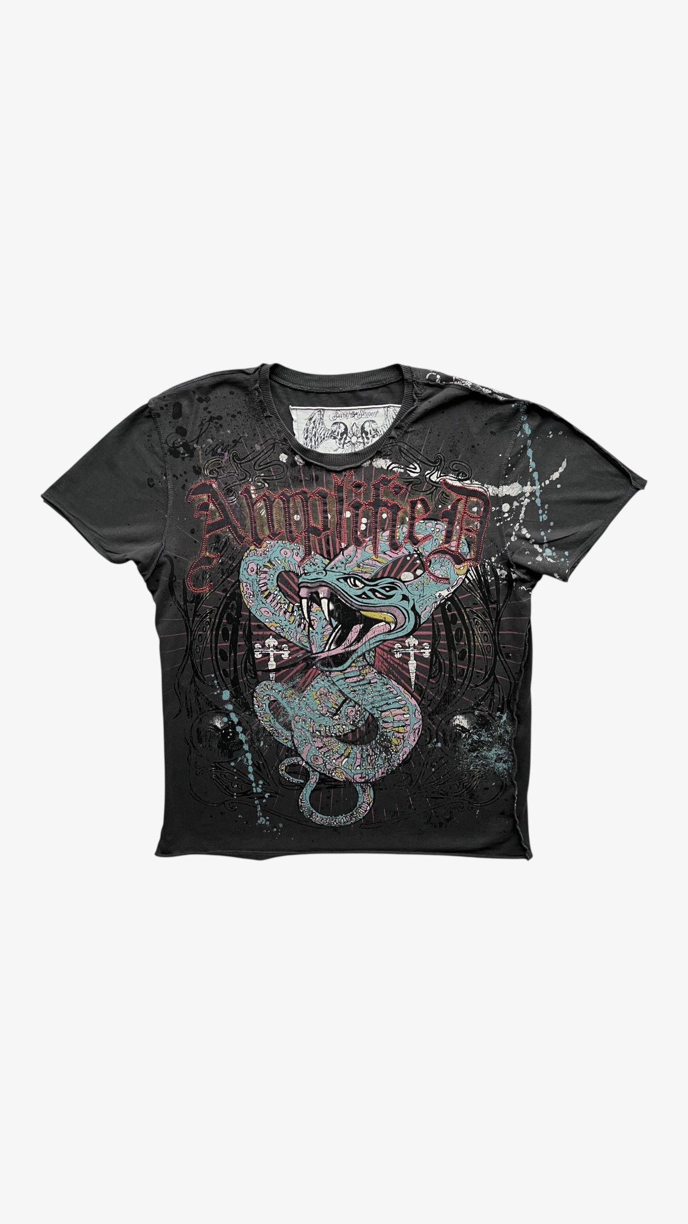 Amplified Vintage Y2K Men's Amplified Snake Print T-Shirt Size US L / EU 52-54 / 3 - 1 Thumbnail
