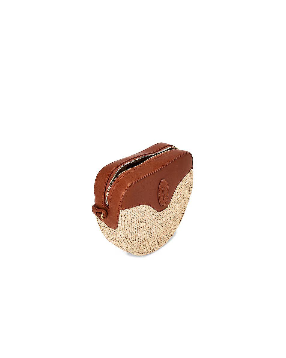 Saint Laurent Paris o1bcso1str0425 Size: OS/Le Coeur In Raffia in Natural/Brick Size ONE SIZE - 4 Thumbnail