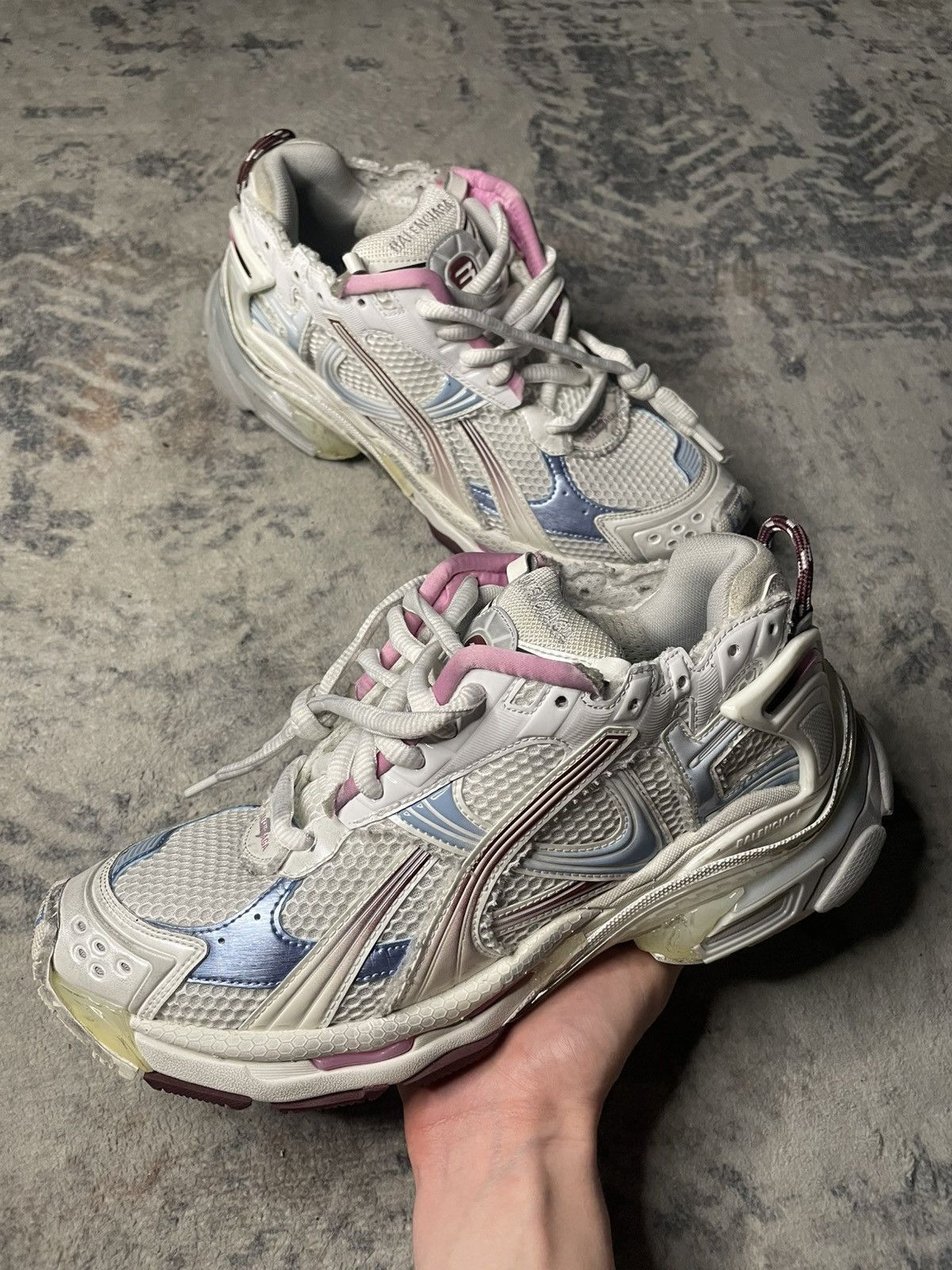 Balenciaga Gradient Runner Sneakers Pink/Blue/White