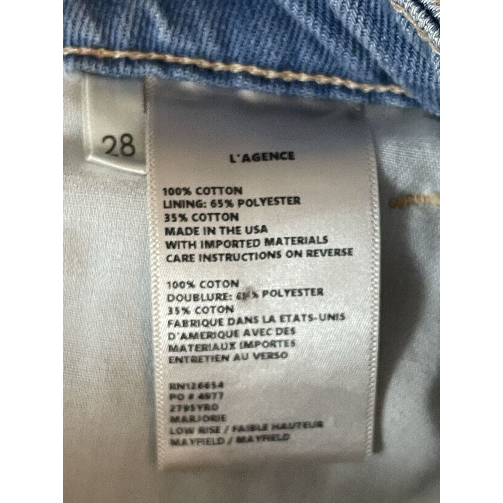 L'AGENCE L’Agence Marjorie Slouch Slim Straight Jeans Mayfield Sz 28 Size 28" / US 6 / IT 42 - 8 Thumbnail
