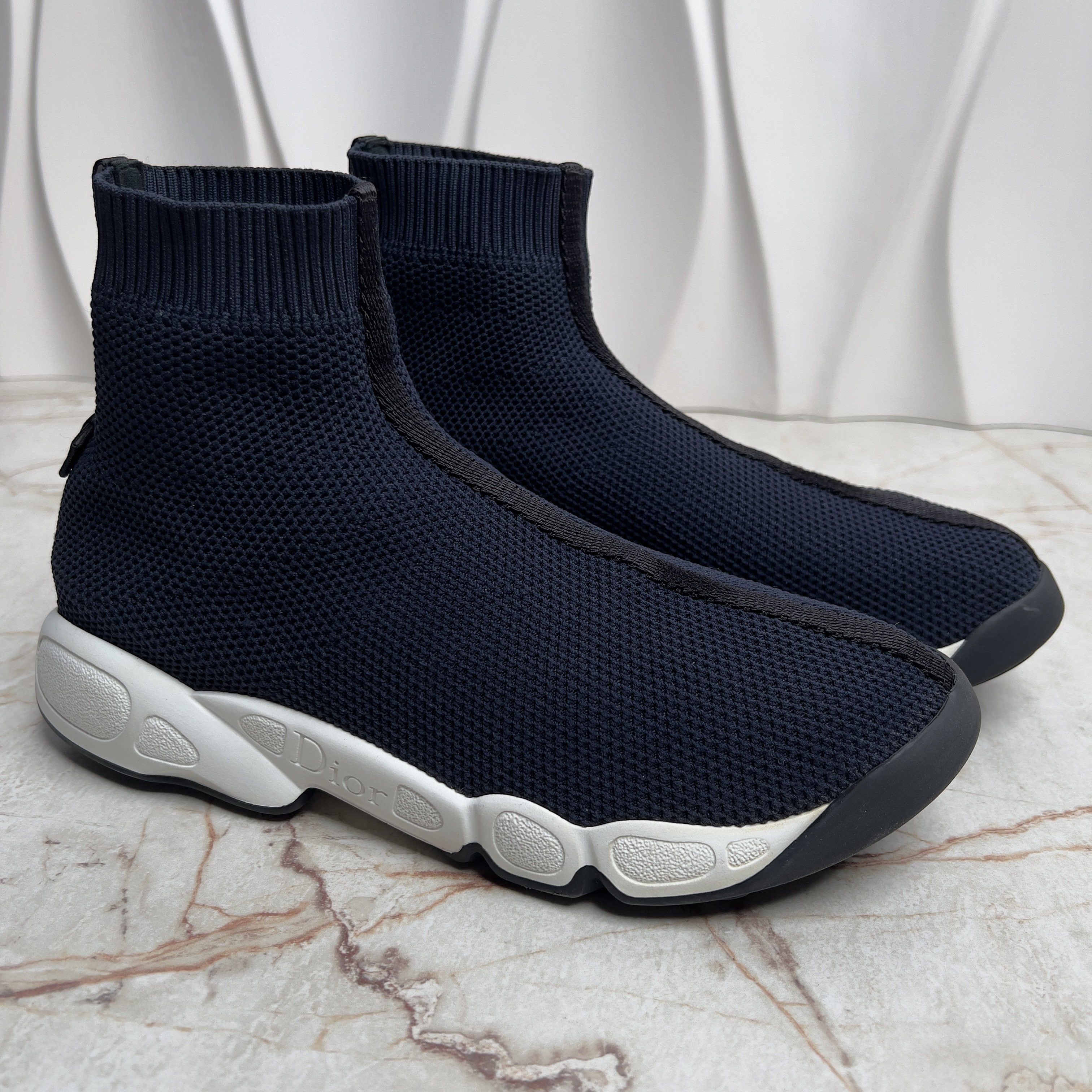 Dior Fusion Knit Sock Sneakers Blue Mesh Size US 7.5 / IT 37.5 - 4 Thumbnail