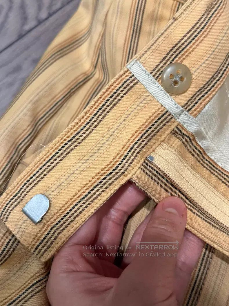 Acne Studios Acne Studios Wool Yellow Striped Wide Leg Trousers for Wom Size 24" / US 00 / IT 34 - 5 Thumbnail