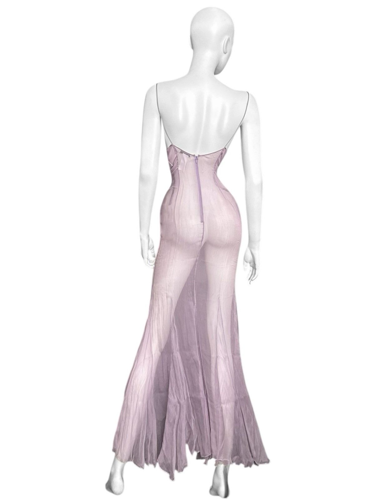 Dolce & Gabbana Dolce and Gabbana FW 2000 Runway Sheer Silk Maxi Dress. Size M / US 6-8 / IT 42-44 - 2 Thumbnail