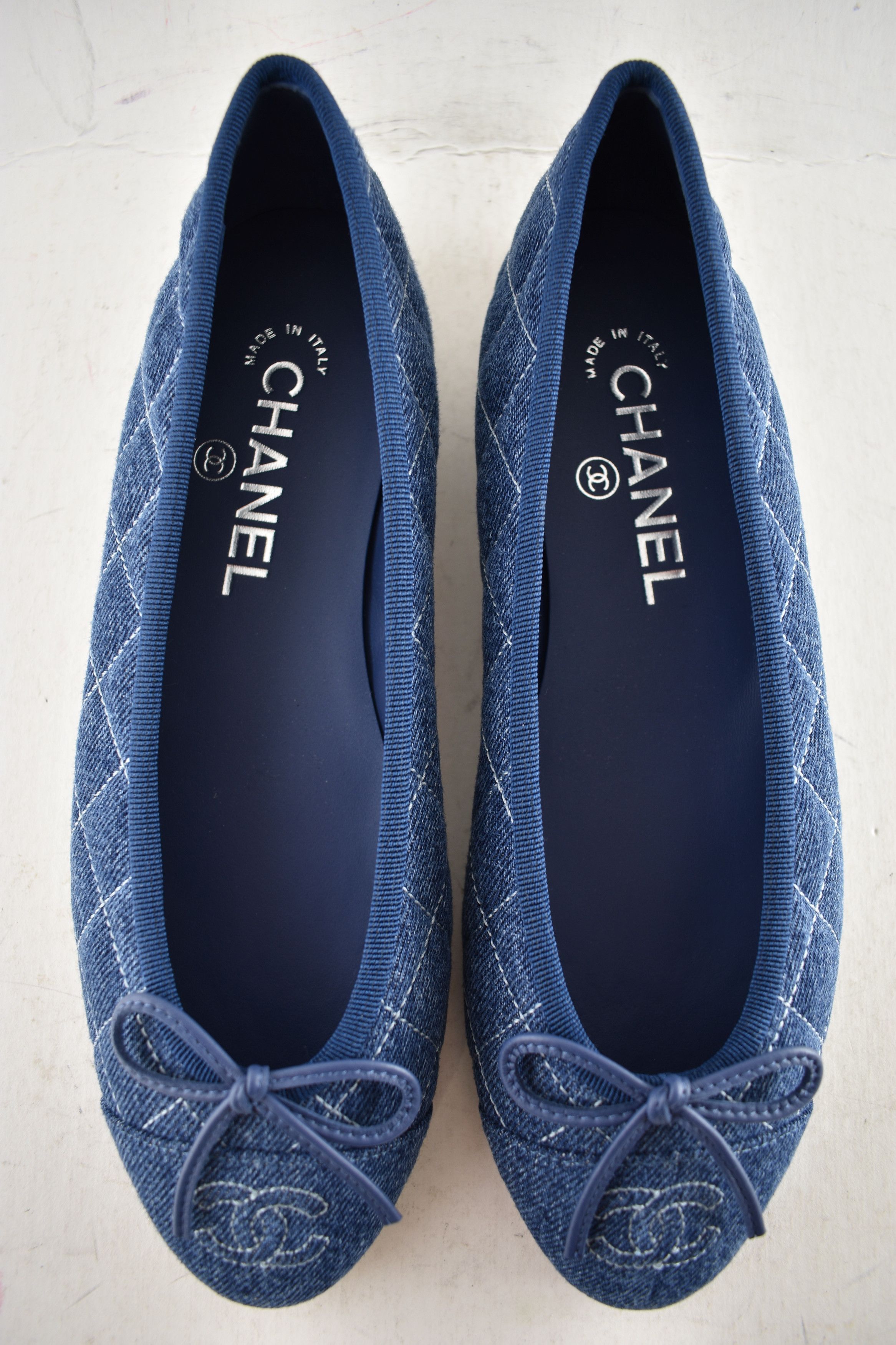 Chanel Chanel 26P Denim Quilted CC Logo Ballet Ballerina Flat 41.5 Size US 11.5 / IT 41.5 - 14 Thumbnail